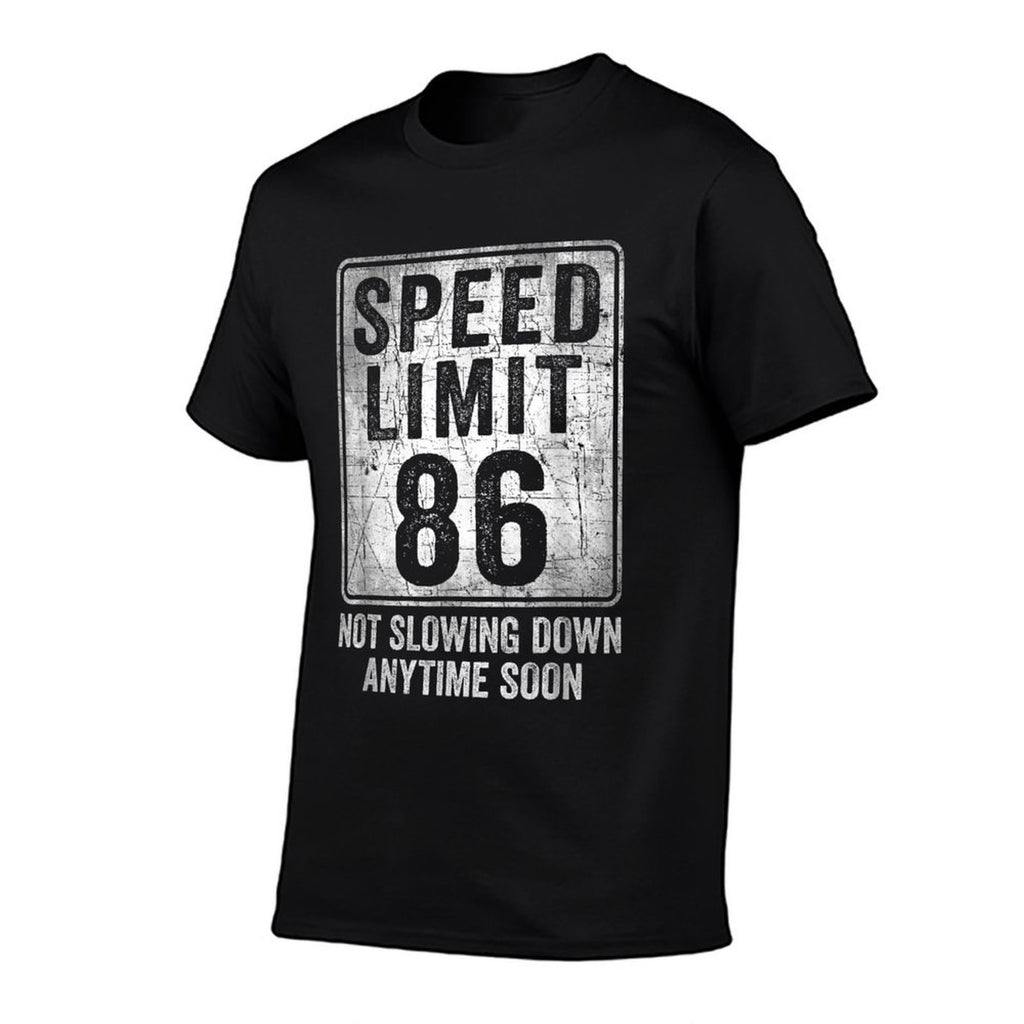 86th Birthday Speed Limit Sign Funny 86 Year Old Senior  Polyester Blend T-Shirt