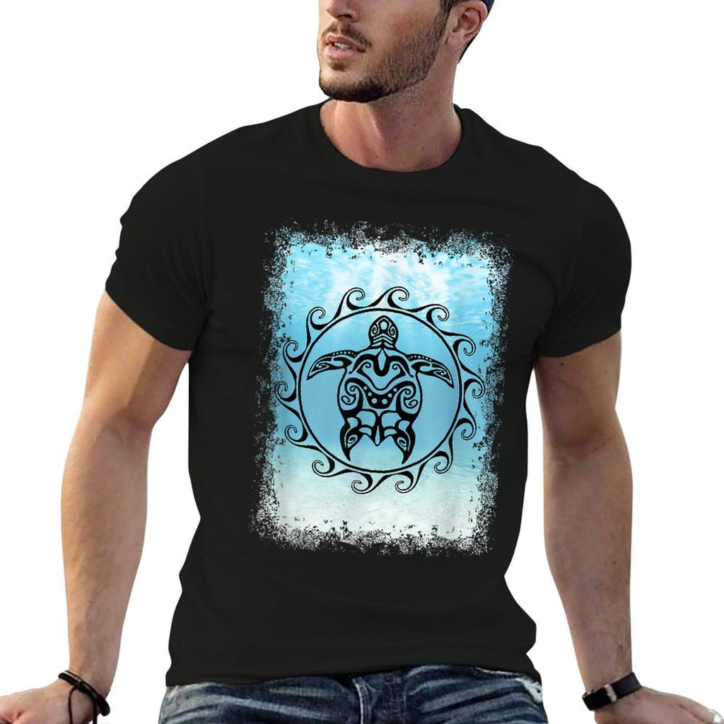 Tribal Sea Turtle Maori Sun Ocean  Eco-friendly Material T-Shirt