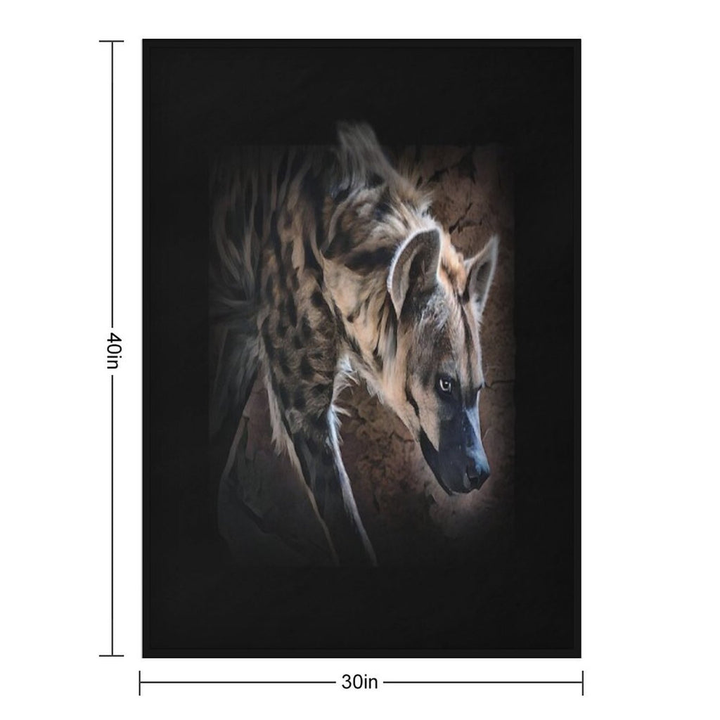 Spotted Hyena In Shadows Easy Care Throw Blanket