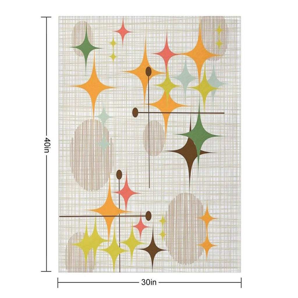 Eames Era Starbursts And Globes 3 (bkgrnd) Quick-dry Throw Blanket