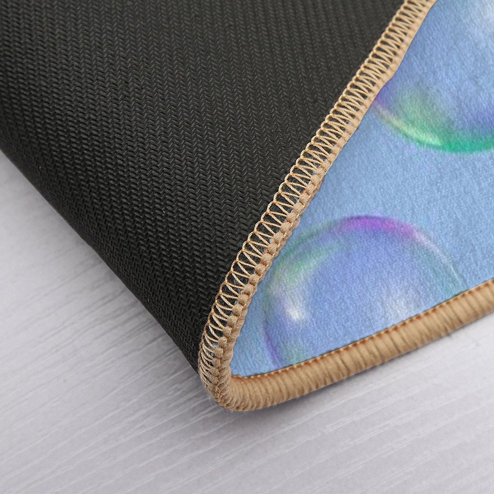 Colorful Bubbles Pattern - Light Blue Background  Odorless Bath Mat