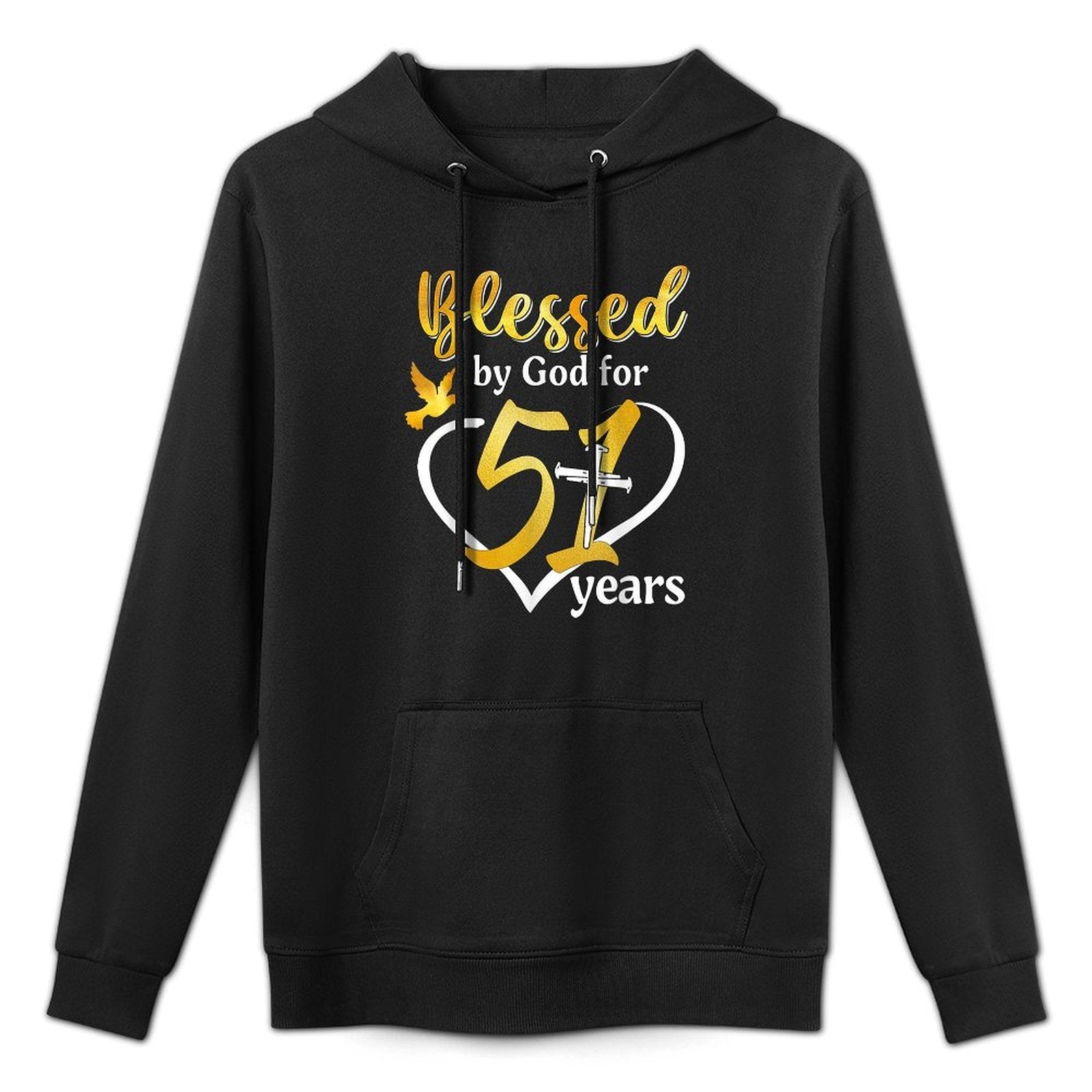 Blessed By God For 51 Years Old 51st Birthday Party Women Colorfast Hoodie