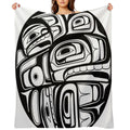 Orca Circle Formline Pendant Native American Salish Blackfish Velvety-soft Throw Blanket