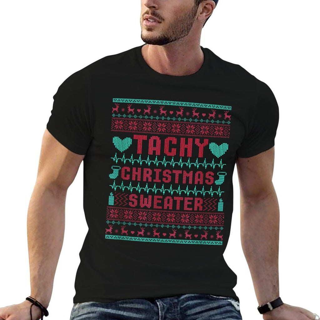 Tachy Nurse Ugly Christmas Sweater Medical Cardiac Icu Xmas  Soft T-Shirt