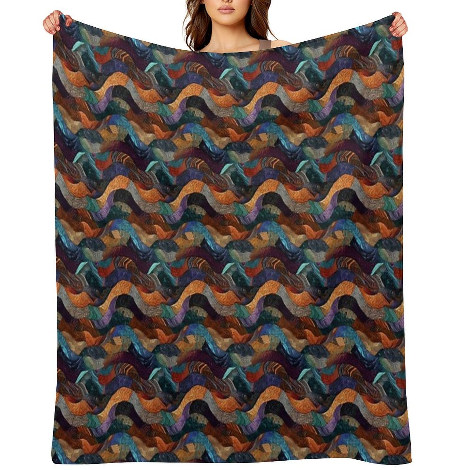 Textures Collage Pattern Anti-pilling Throw Blanket