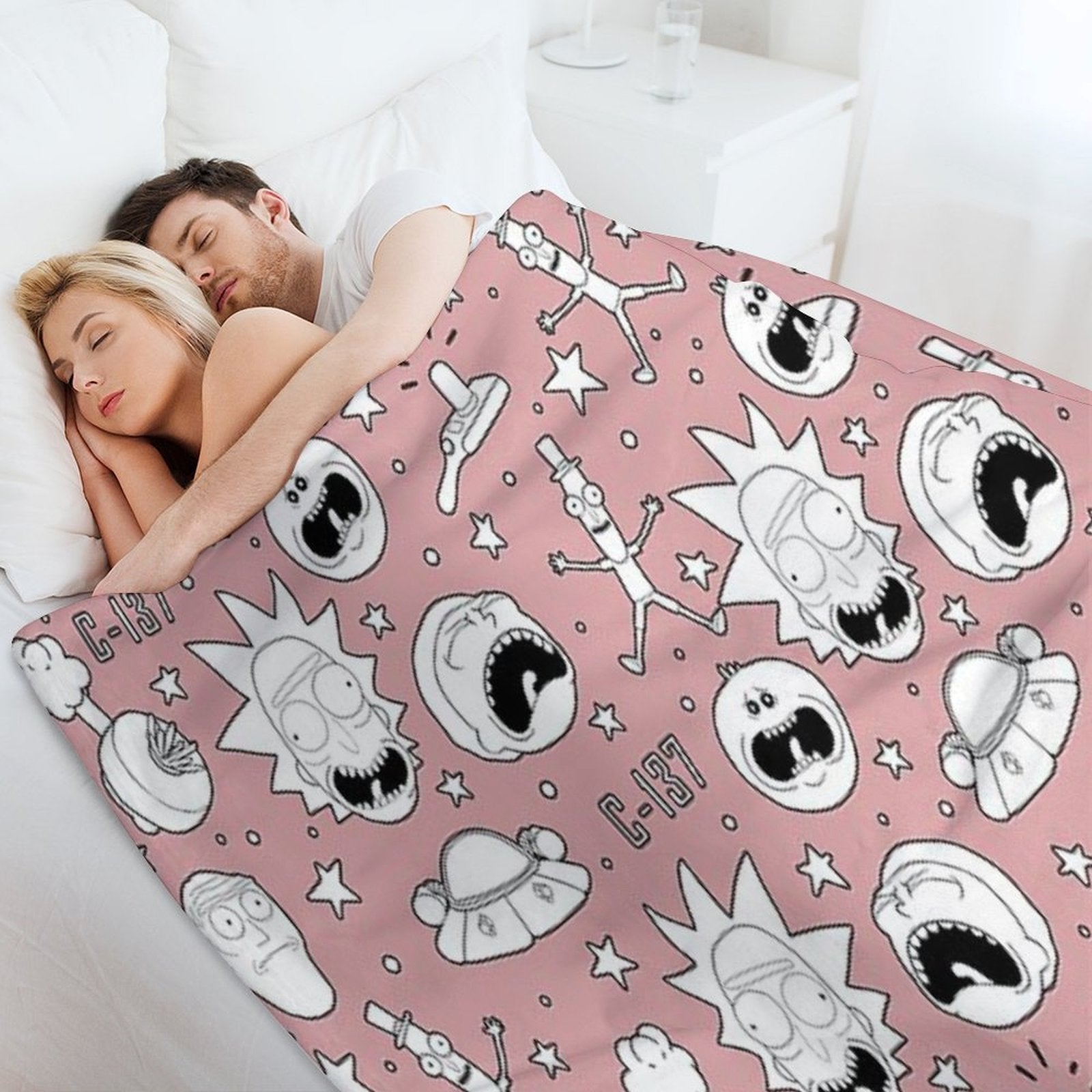Rick And Morty Pattern Multi-functional Throw Blanket