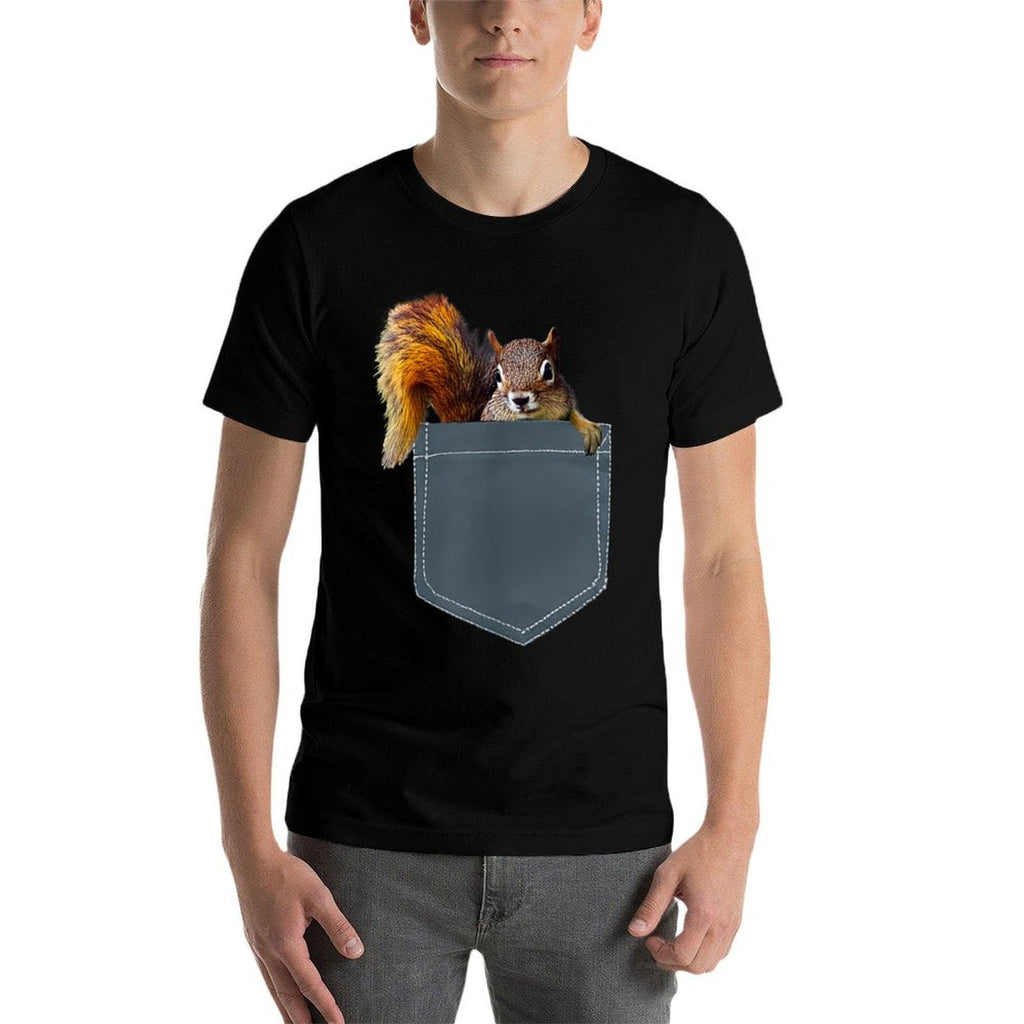 Cute Squirrel in Pocket for Men, Women, Kids  Eco-friendly Material T-Shirt