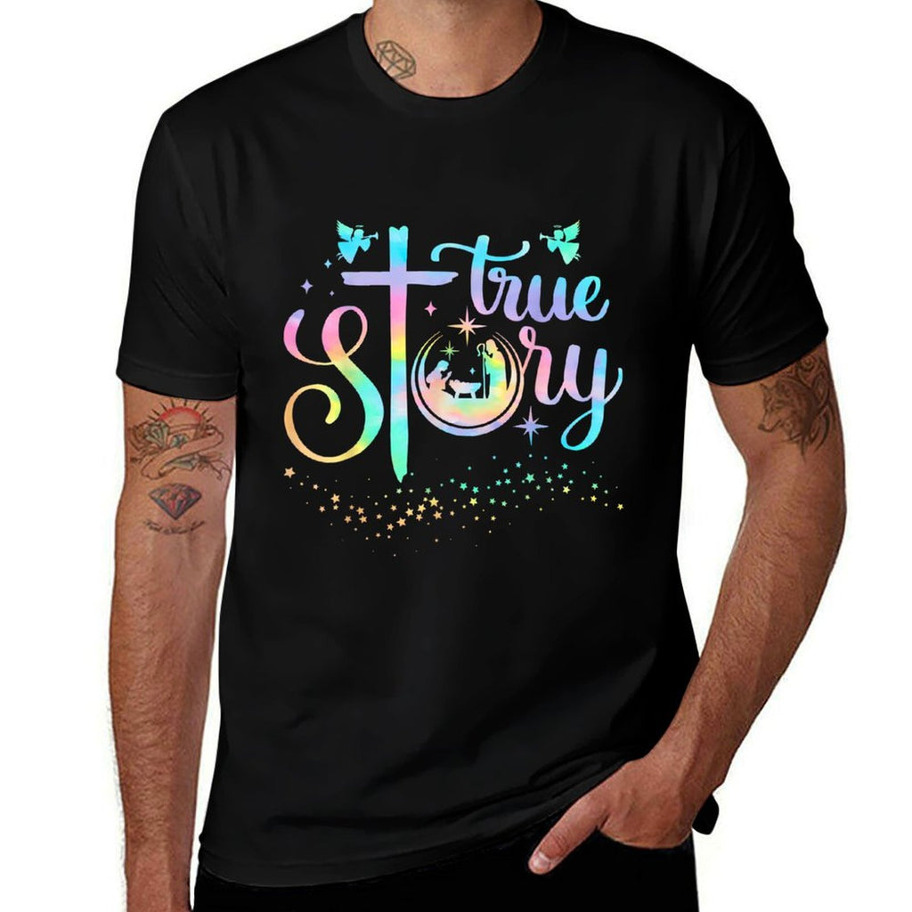 True Story Nativity Christmas Baby Jesus Religious Christian  Easy-care T-Shirt