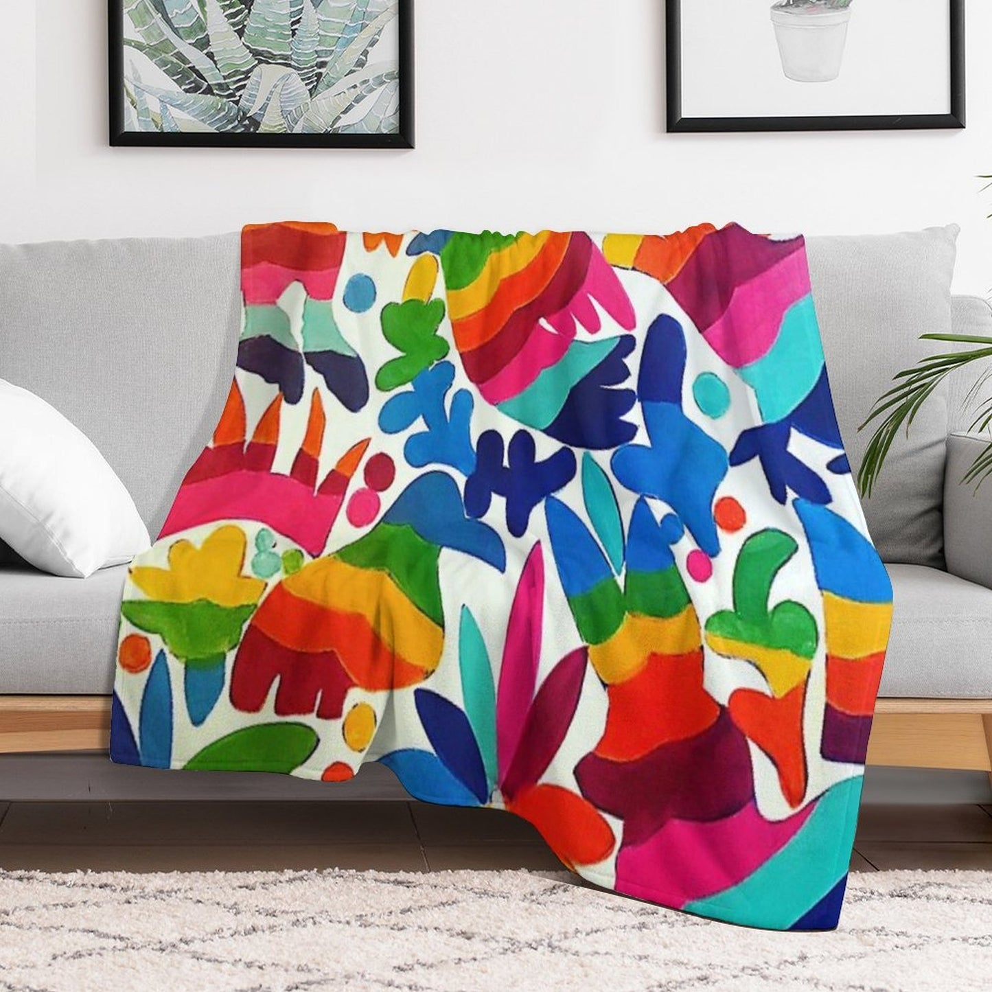 Mexican Otomi Colors Multi-functional Throw Blanket