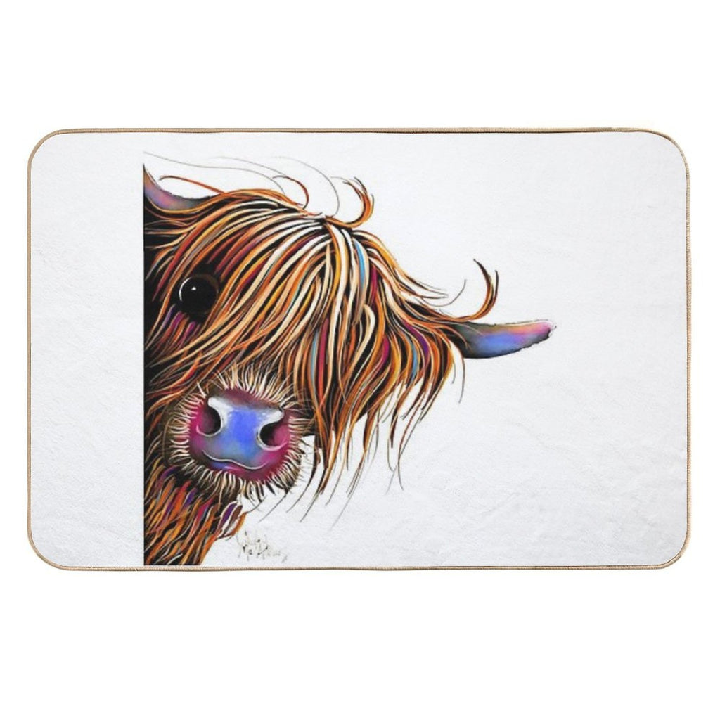 HiGHLaND CoW PRiNT SCoTTiSH ' SuGaR LuMP ' BY SHiRLeY MacARTHuR  Anti-Trip Bath Mat
