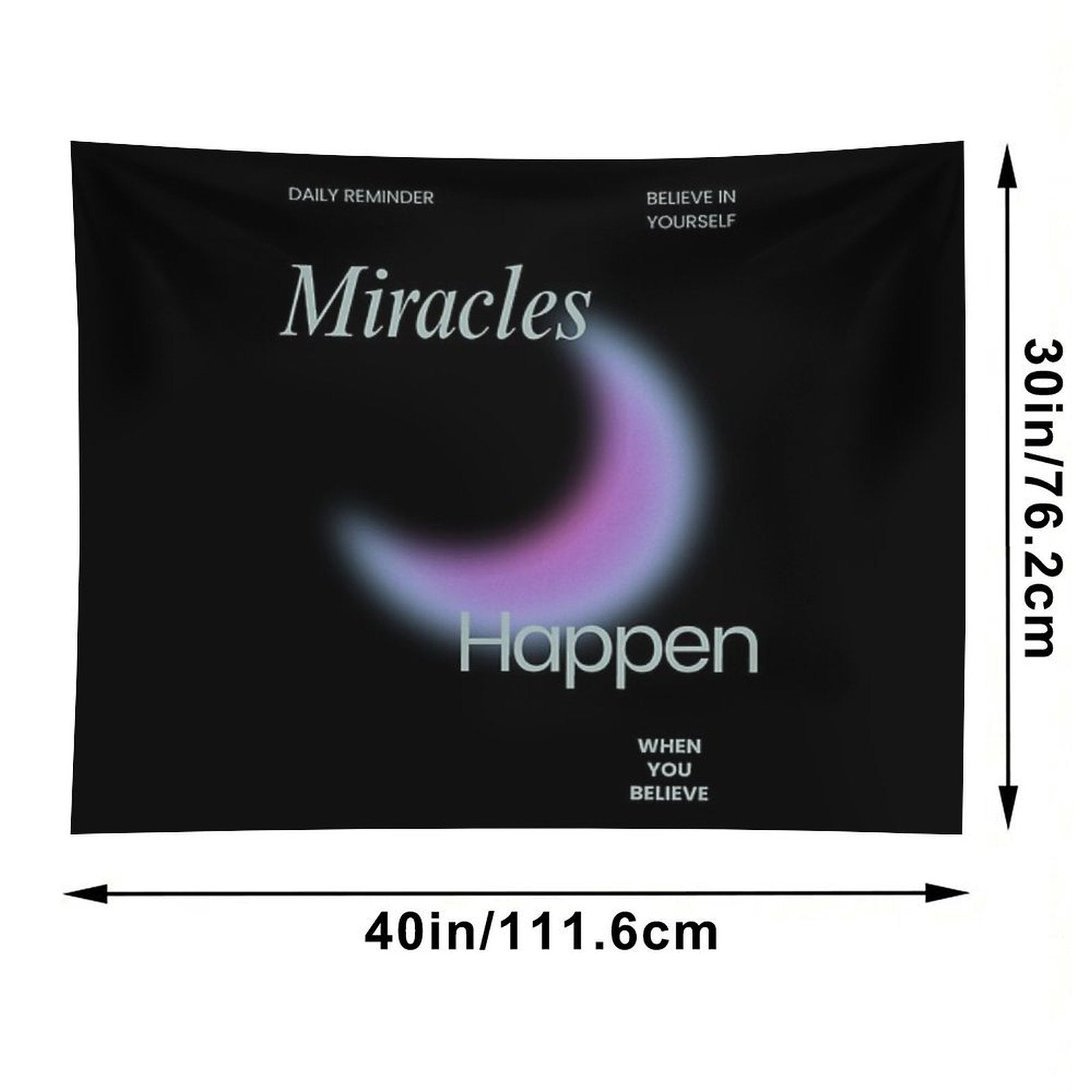 Dark Believe in Yourself Daily Reminder Positivity Quote Tapestry