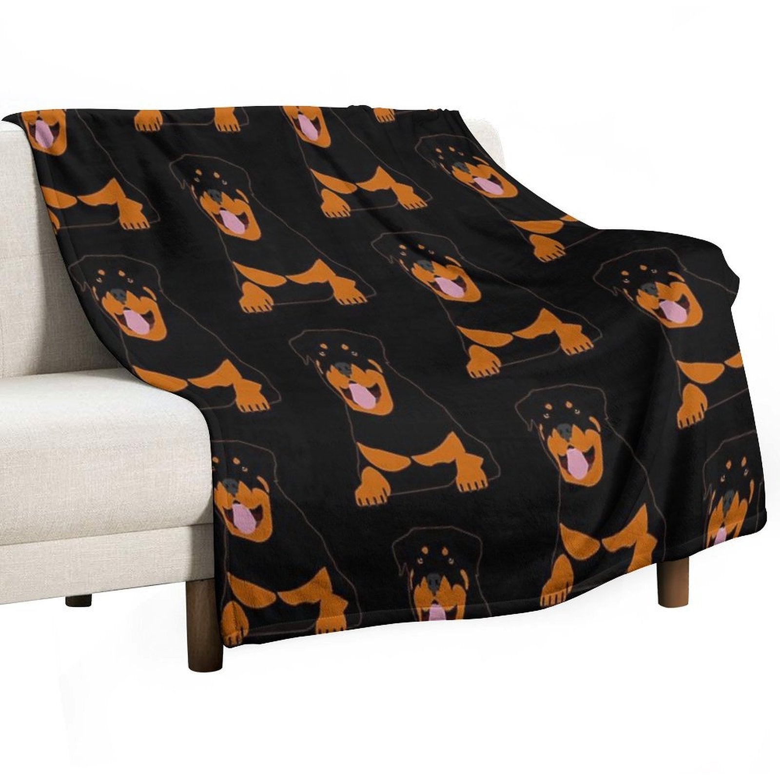 Rottie Machine-washable Throw Blanket
