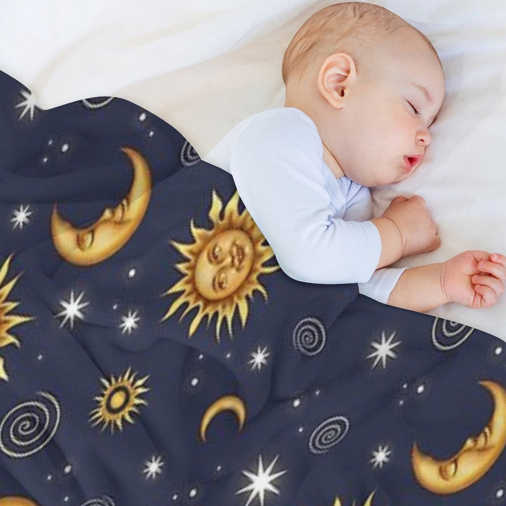 Vintage Celestial Pattern Wrinkle-free Throw Blanket
