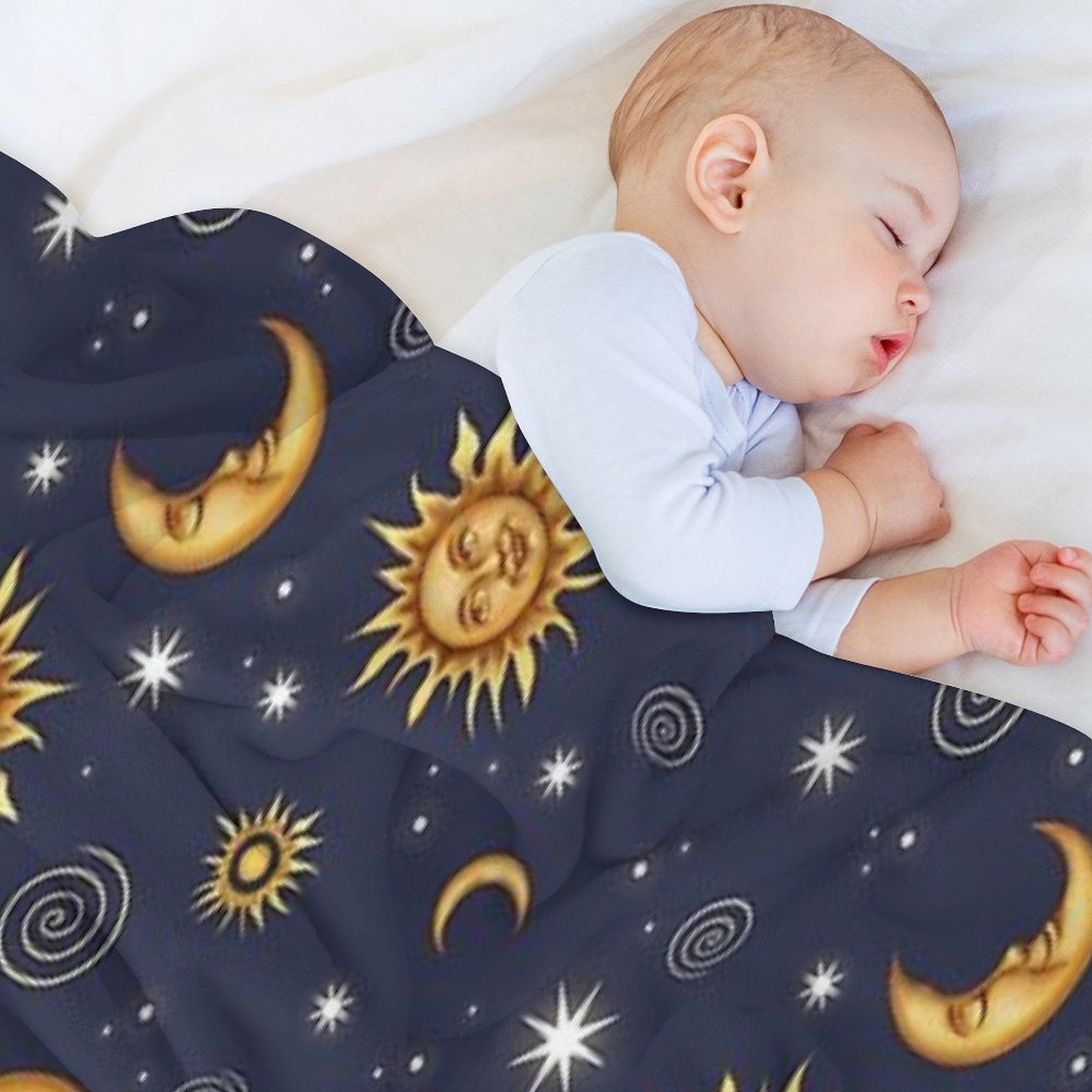 Vintage Celestial Pattern Wrinkle-free Throw Blanket
