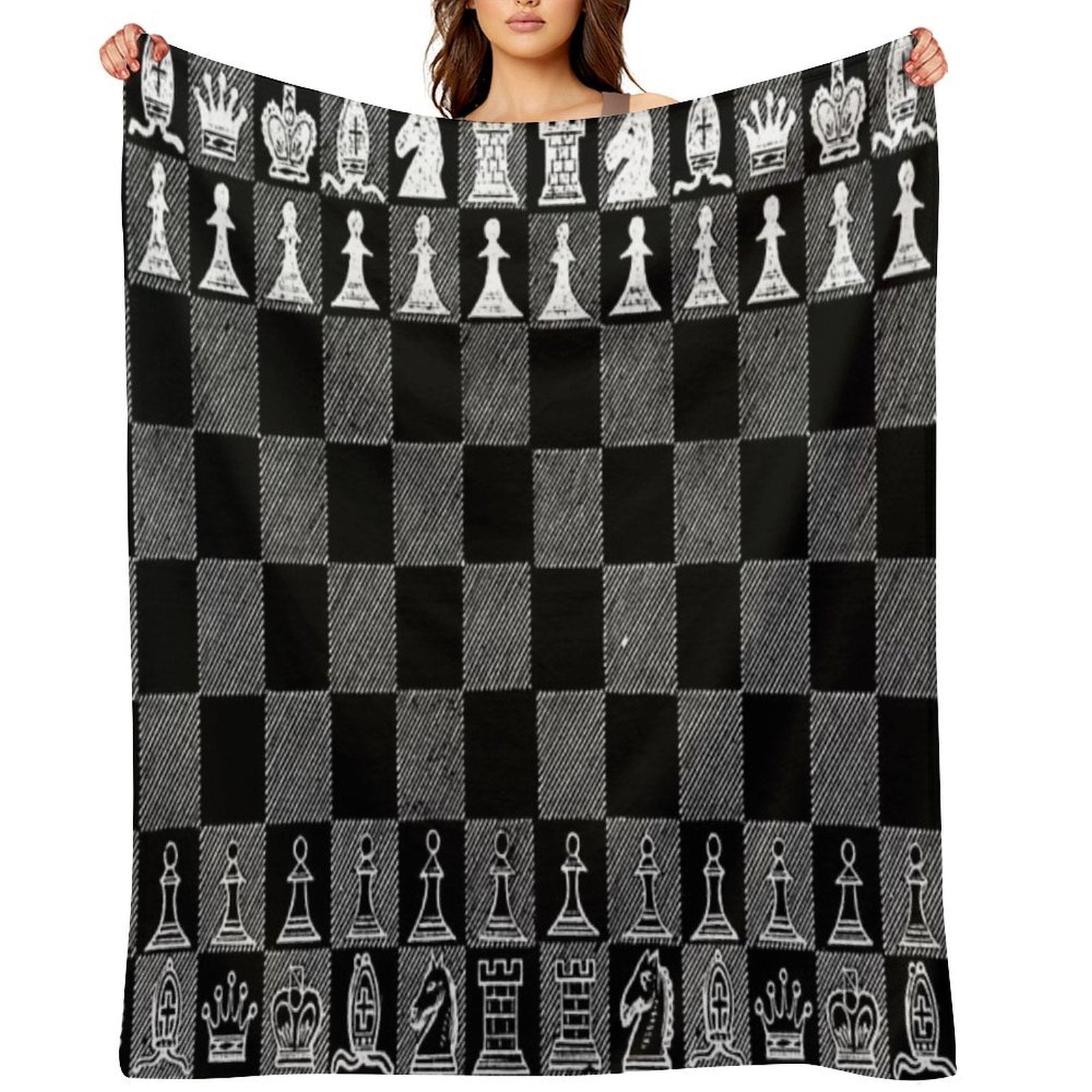 Chess Fan, Chess Player, Grand Master of Chess - White Shrink-resistant Throw Blanket