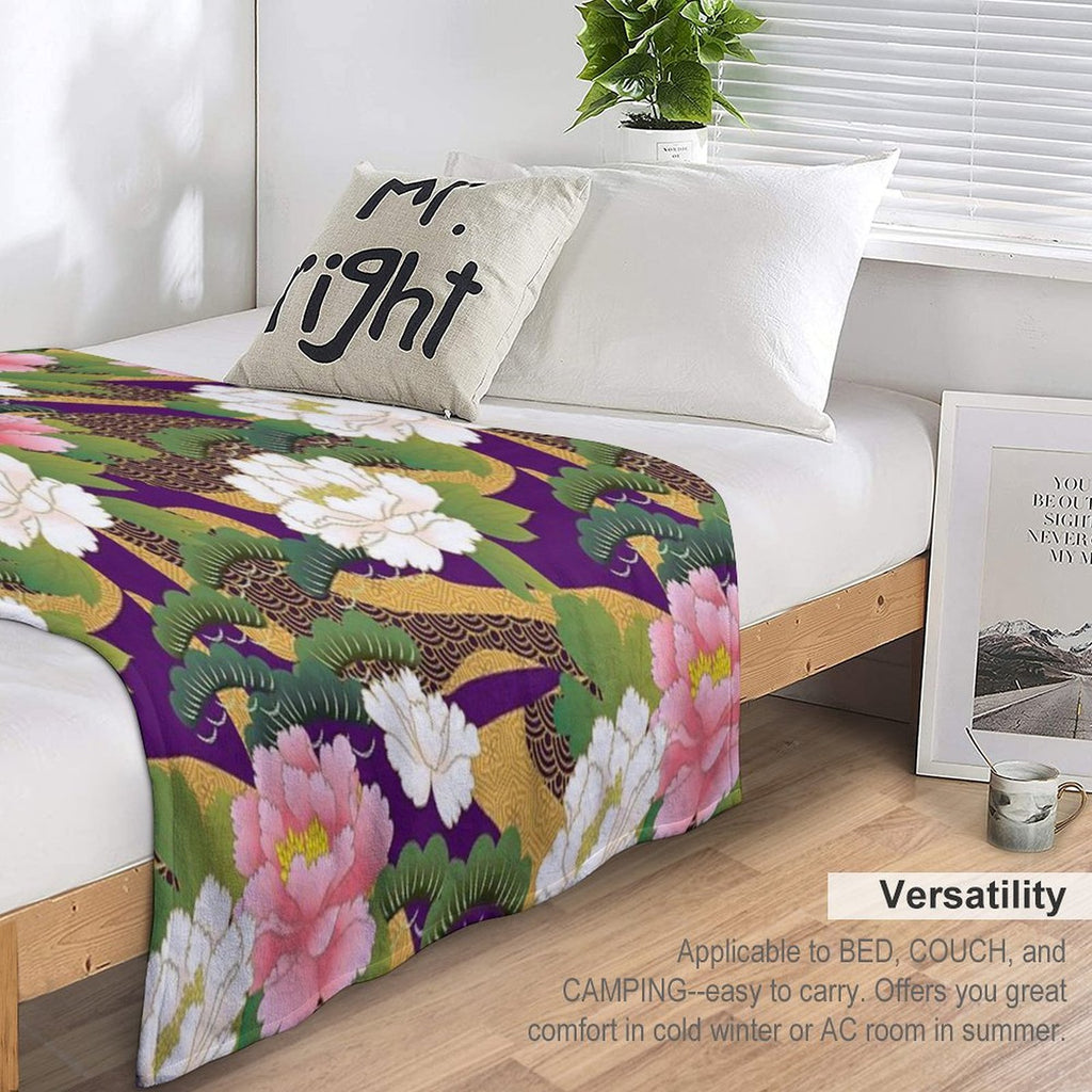 Peony 3 Gift-ready Throw Blanket