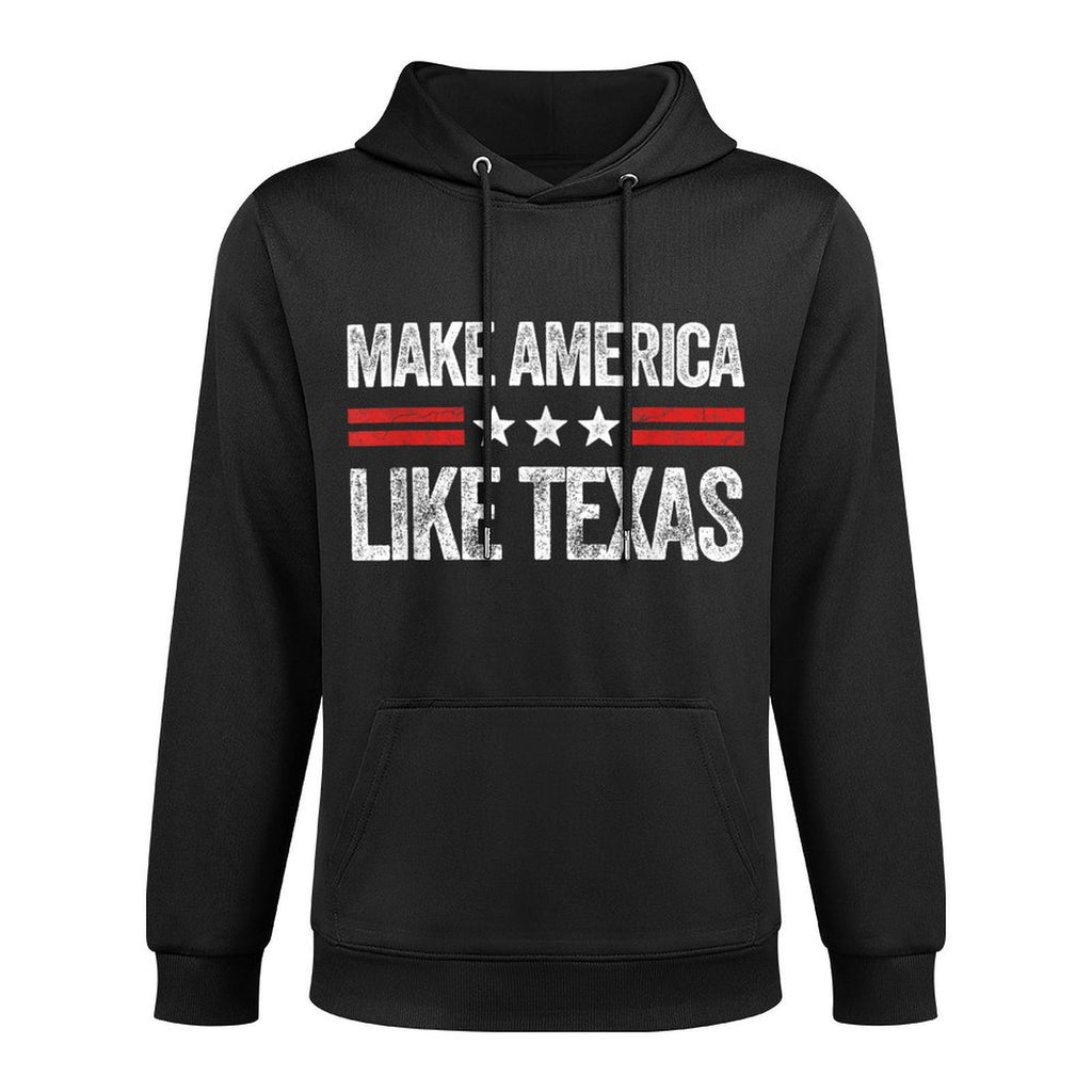 Vintage Style USA Make America Like Texas Funny USA Patriotic Party, Small, Black Cotton-Polyester Blend Hoodie