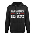Vintage Style USA Make America Like Texas Funny USA Patriotic Party, Small, Black Cotton-Polyester Blend Hoodie