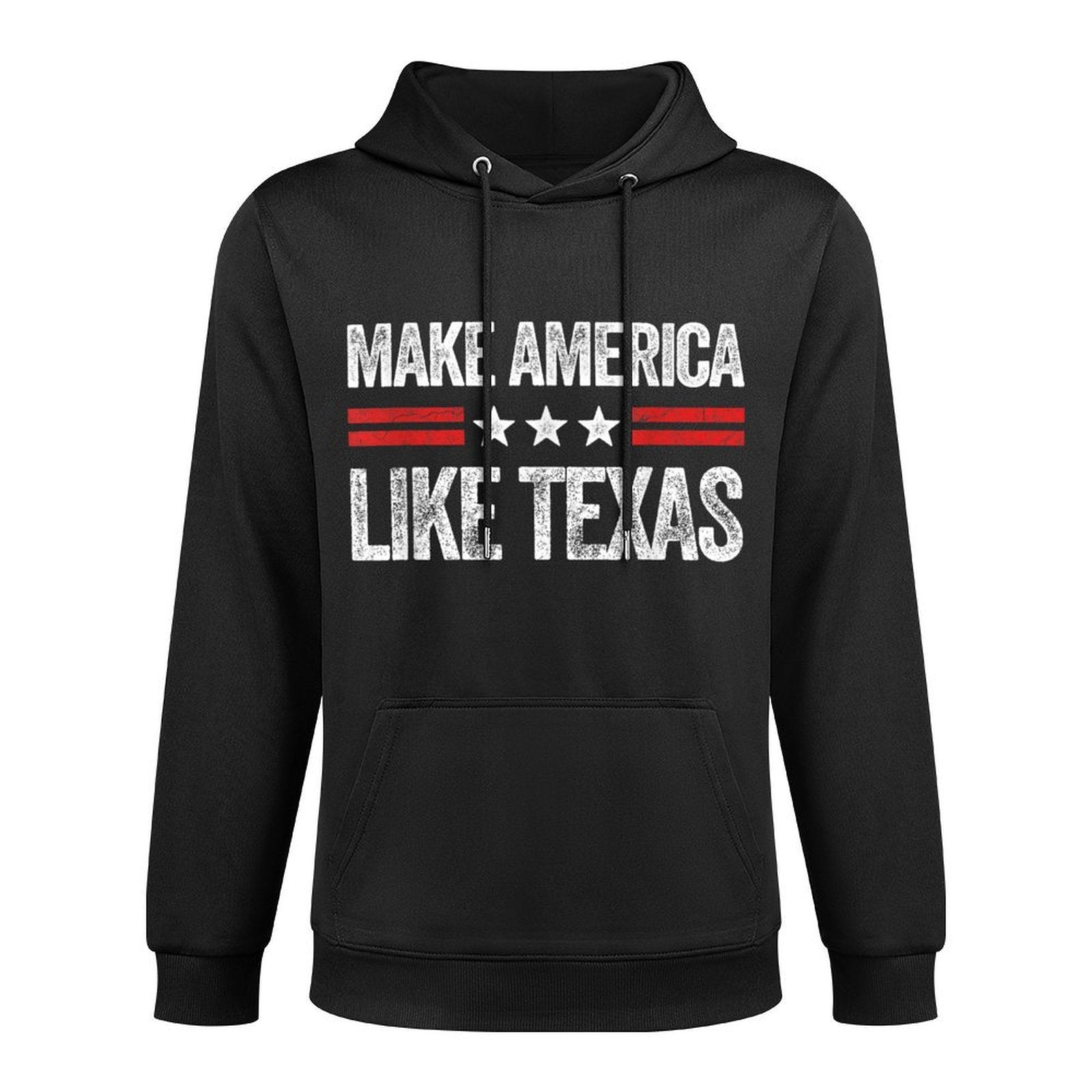 Vintage Style USA Make America Like Texas Funny USA Patriotic Party, Small, Black Cotton-Polyester Blend Hoodie