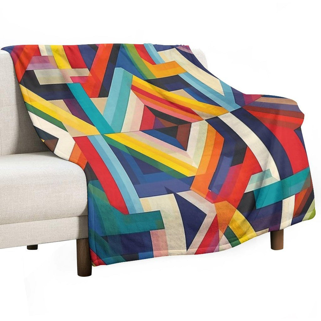 Geometric Patterns in Rainbow Colors V.4 Durable Throw Blanket