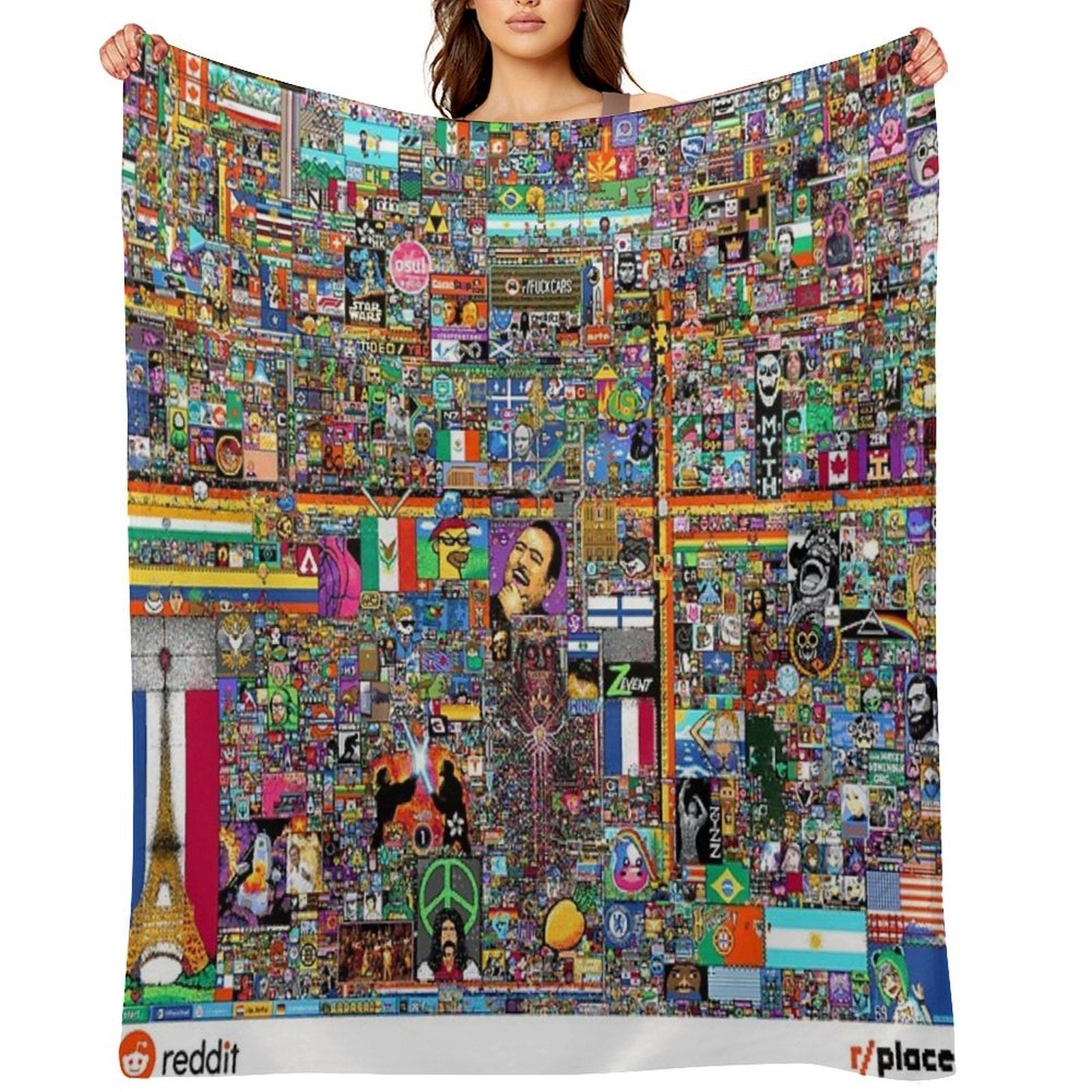 Rplace - Reddit Digital Art - 2022 Velvety-soft Throw Blanket