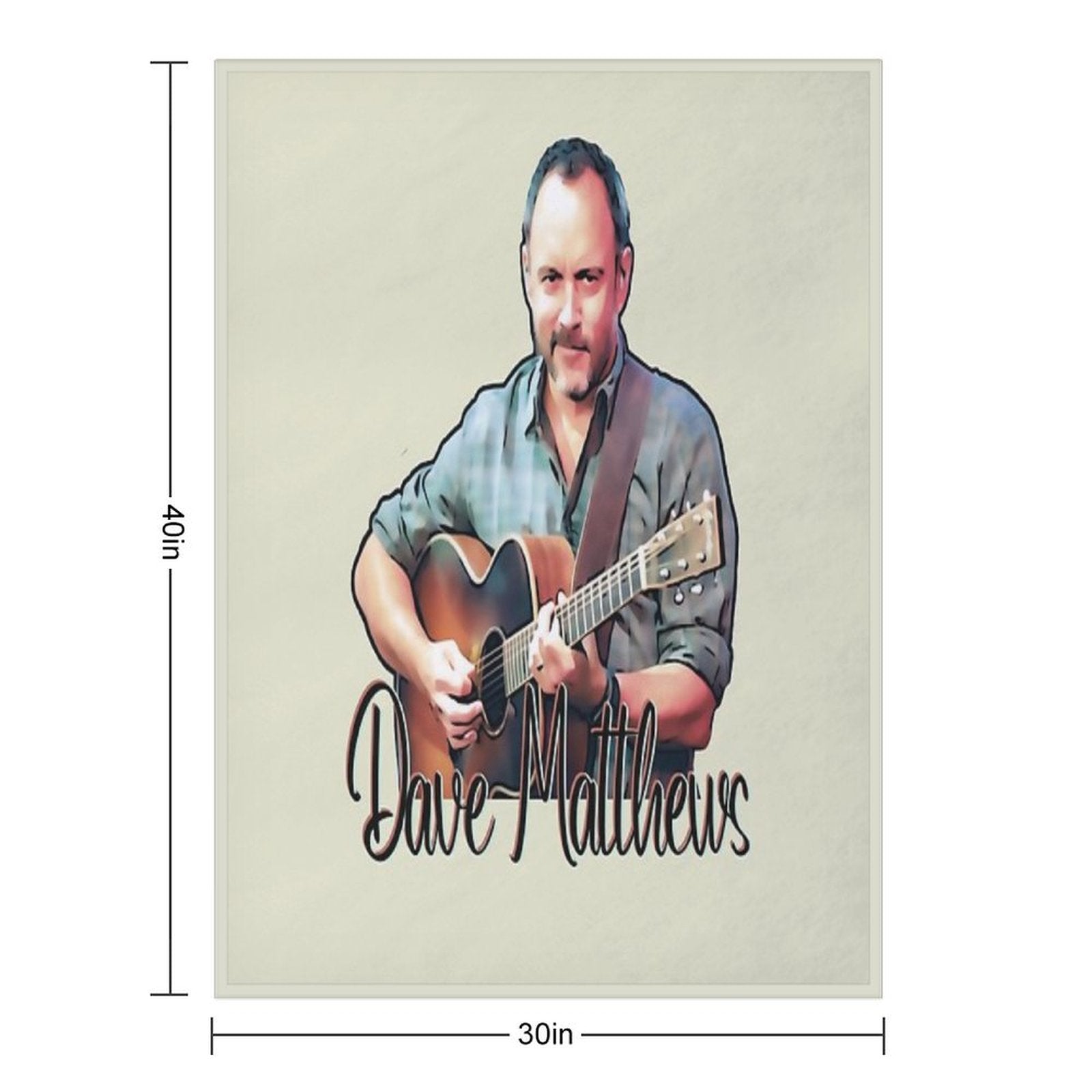 Dave Matthews With Guitar (Cartoon) Durable Throw Blanket