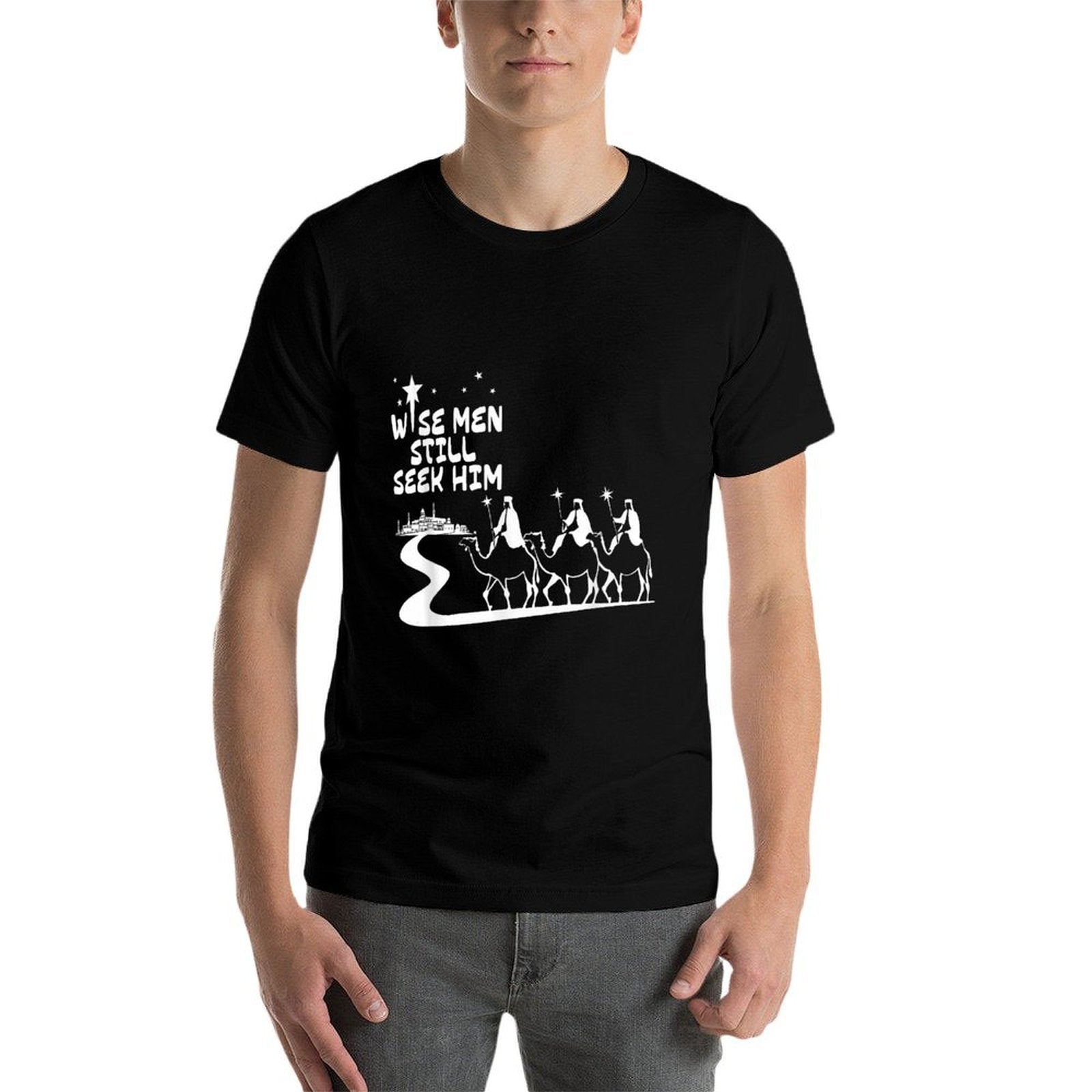 Wise Men Still Seek Him Jesus Christian Christmas Men Women  Slim-fit Cut T-Shirt