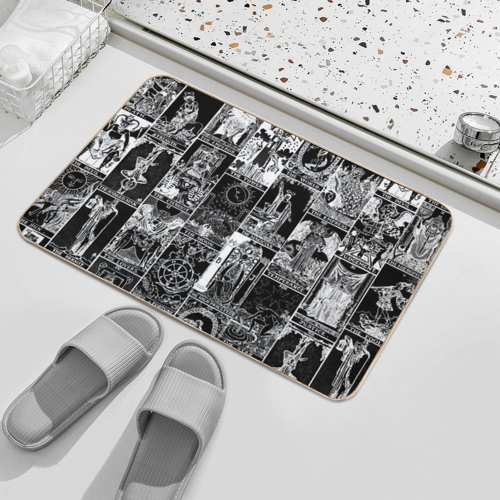 The Major Arcana of Tarot Patchwork  Pet-Safe Bath Mat