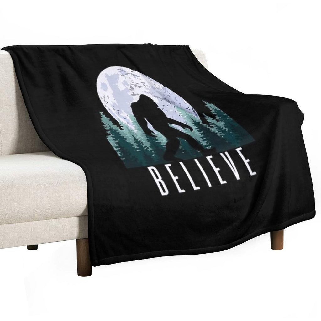 Bigfoot Believe  Sasquatch All-season Throw Blanket