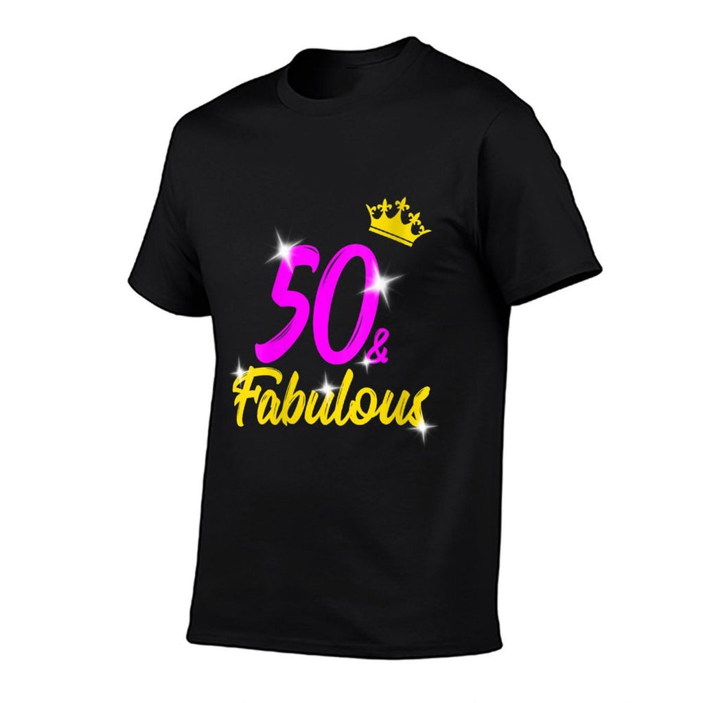 Womens 50 And Fabulous Queen 50th Birthday Gift  Oversized Silhouette T-Shirt