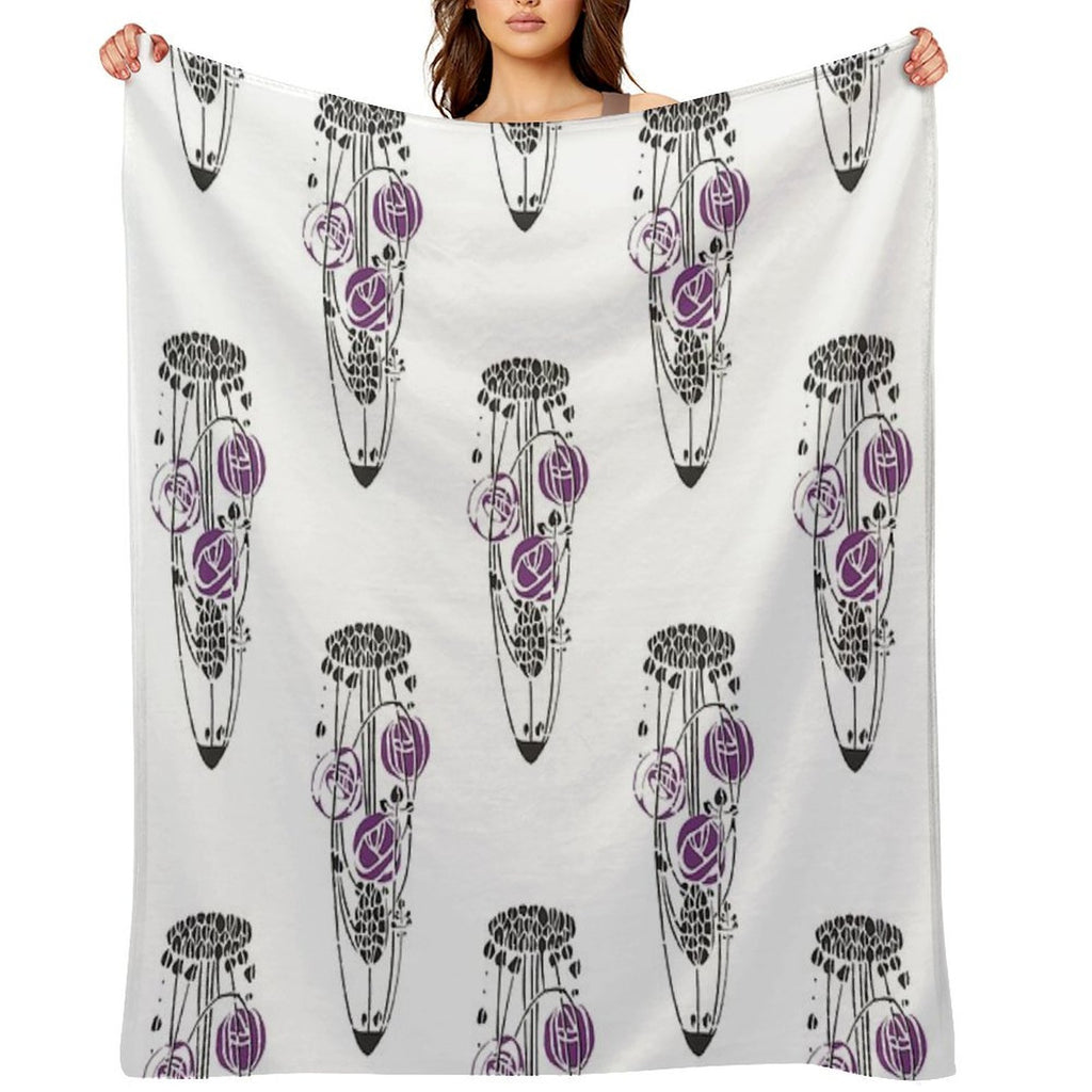 Charles Rennie Mackintosh Roses 4. Gift-ready Throw Blanket