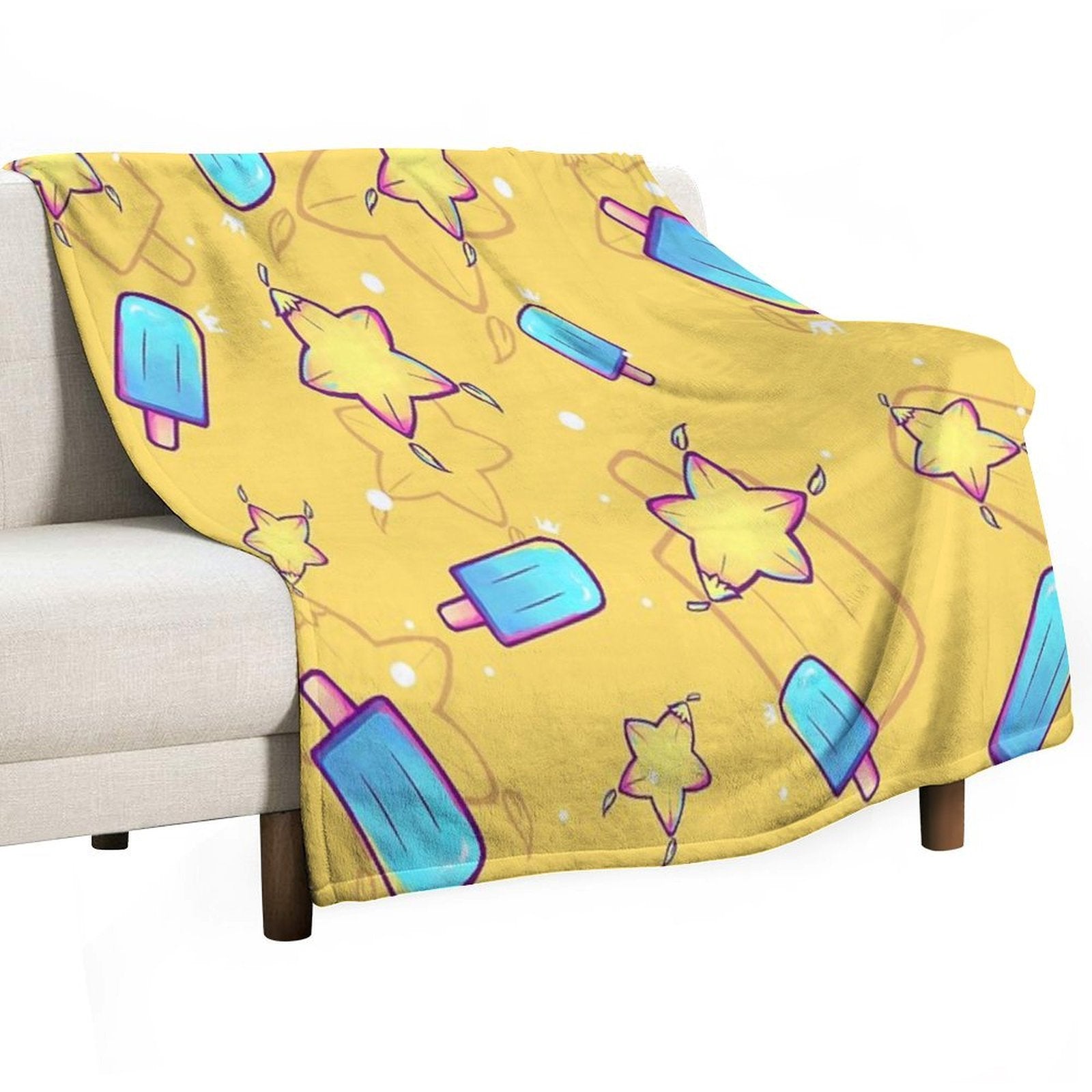 Kingdom Hearts Seasalt And Paopu Pattern Wrinkle-free Throw Blanket
