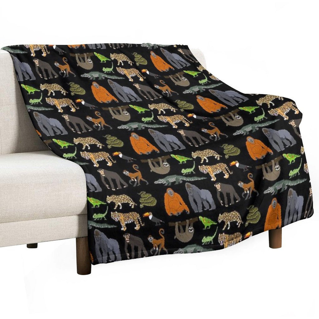 Rainforest Animals - The Kids' Picture Show Velvety-soft Throw Blanket