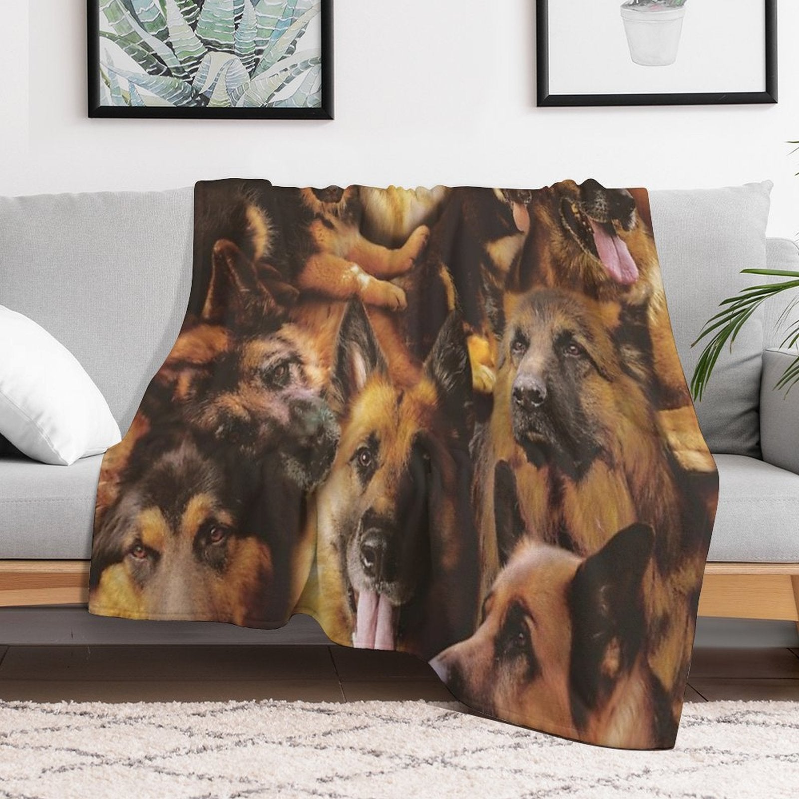 German Shepherds Sustainable Throw Blanket