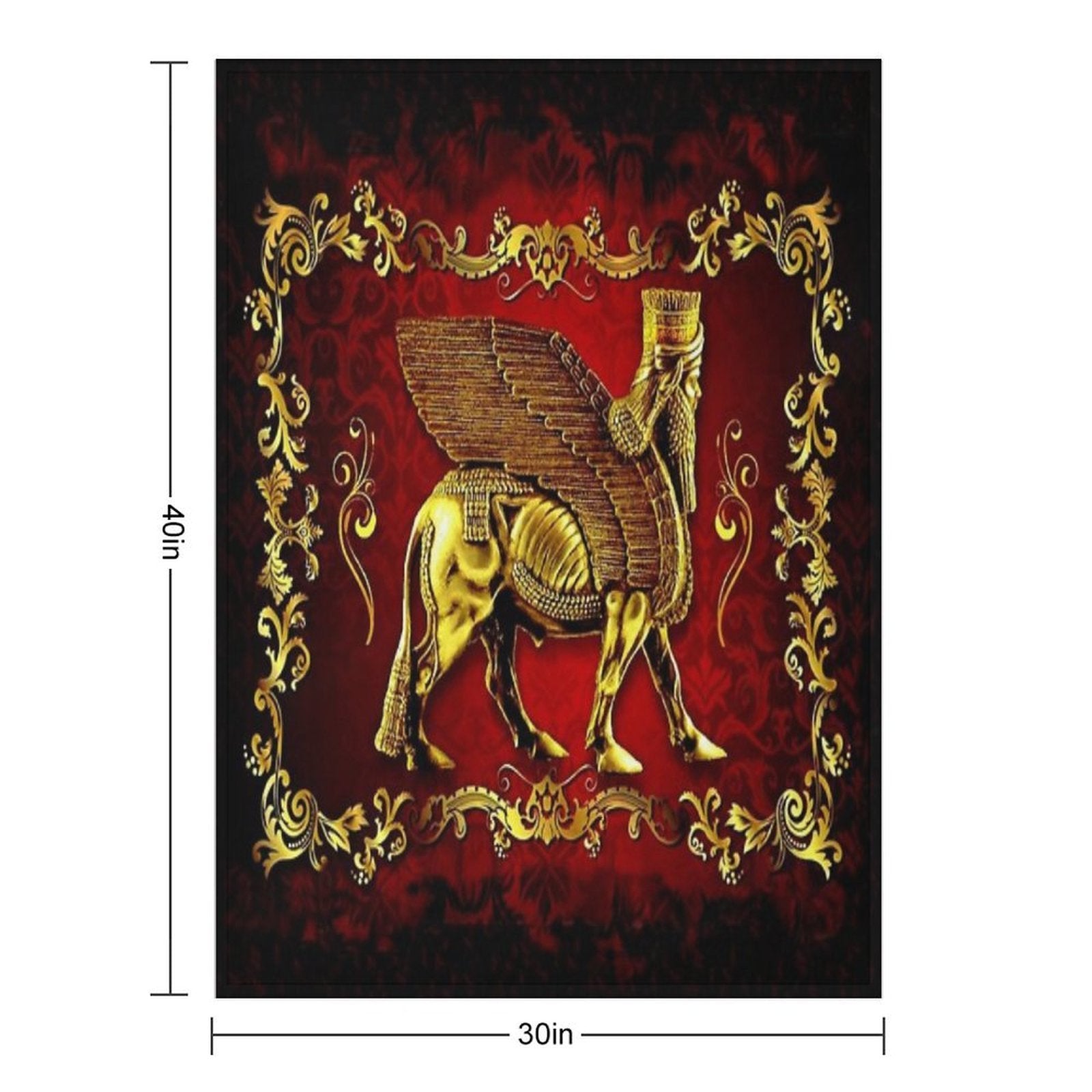 Assyrian LAMASSU ( WInged Bull) Anti-pilling Throw Blanket