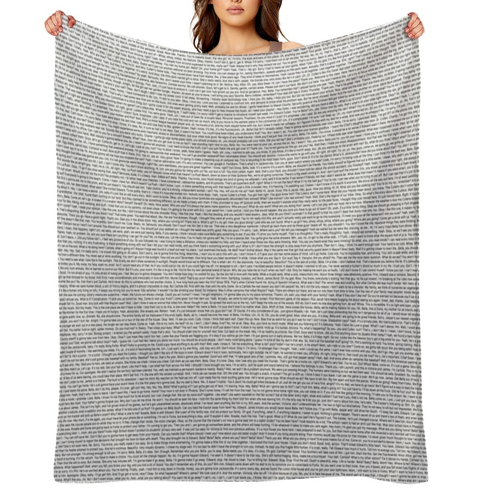 Entire Twilight Movie Script Plush Throw Blanket