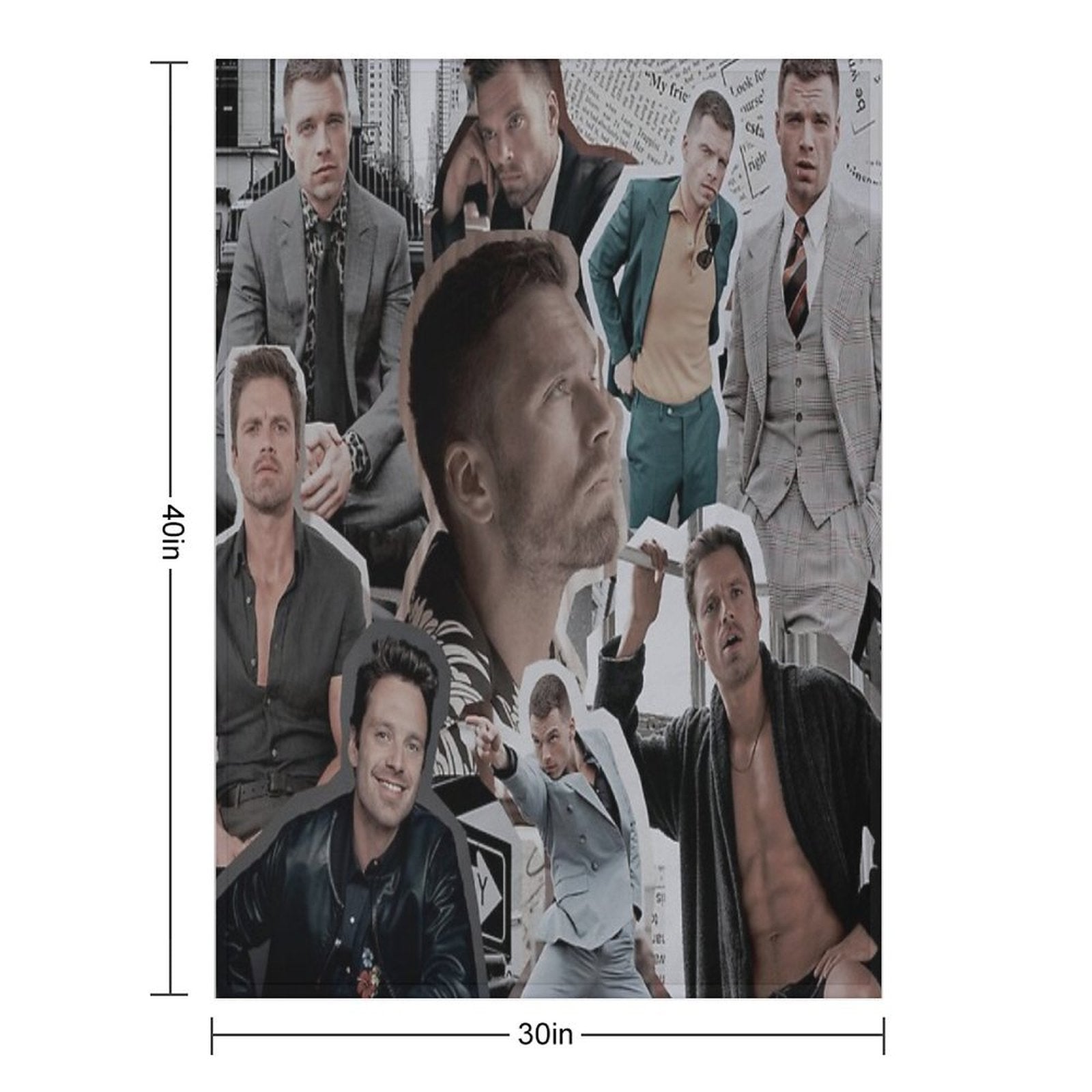Sebastian Stan Easy Care Throw Blanket