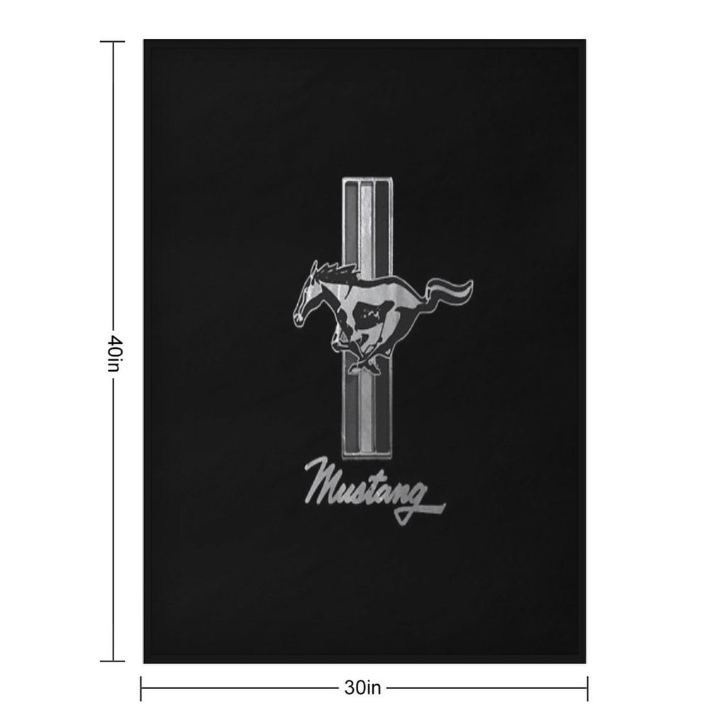 Silver Ford Mustang Vintage Anti-pilling Throw Blanket