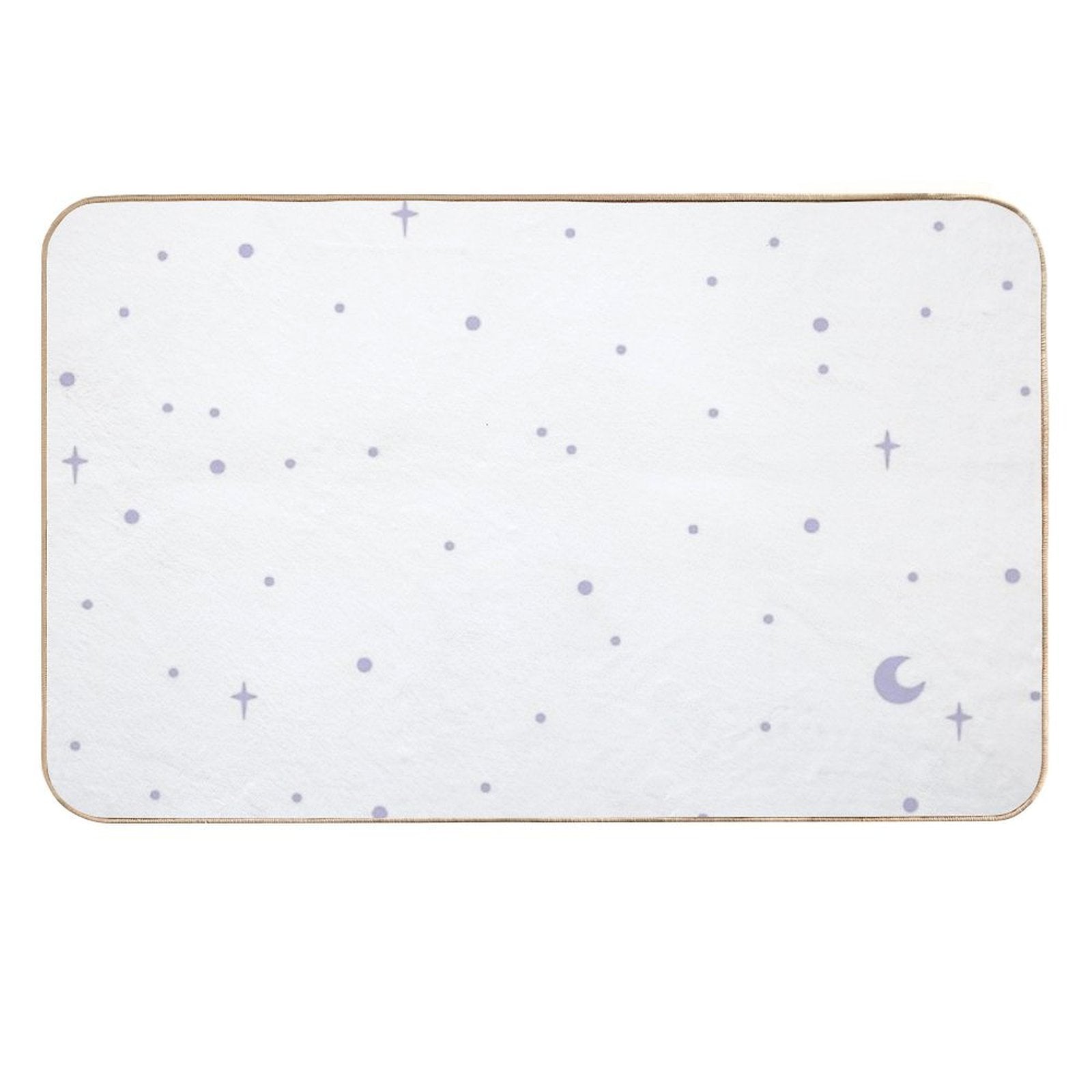 Lilac Stars on White  Easy Maintenance Bath Mat