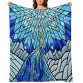 Frozen Fractals in The Stained Glass Window Multi-functional Throw Blanket