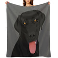 Bruno The Black Lab Plush Throw Blanket