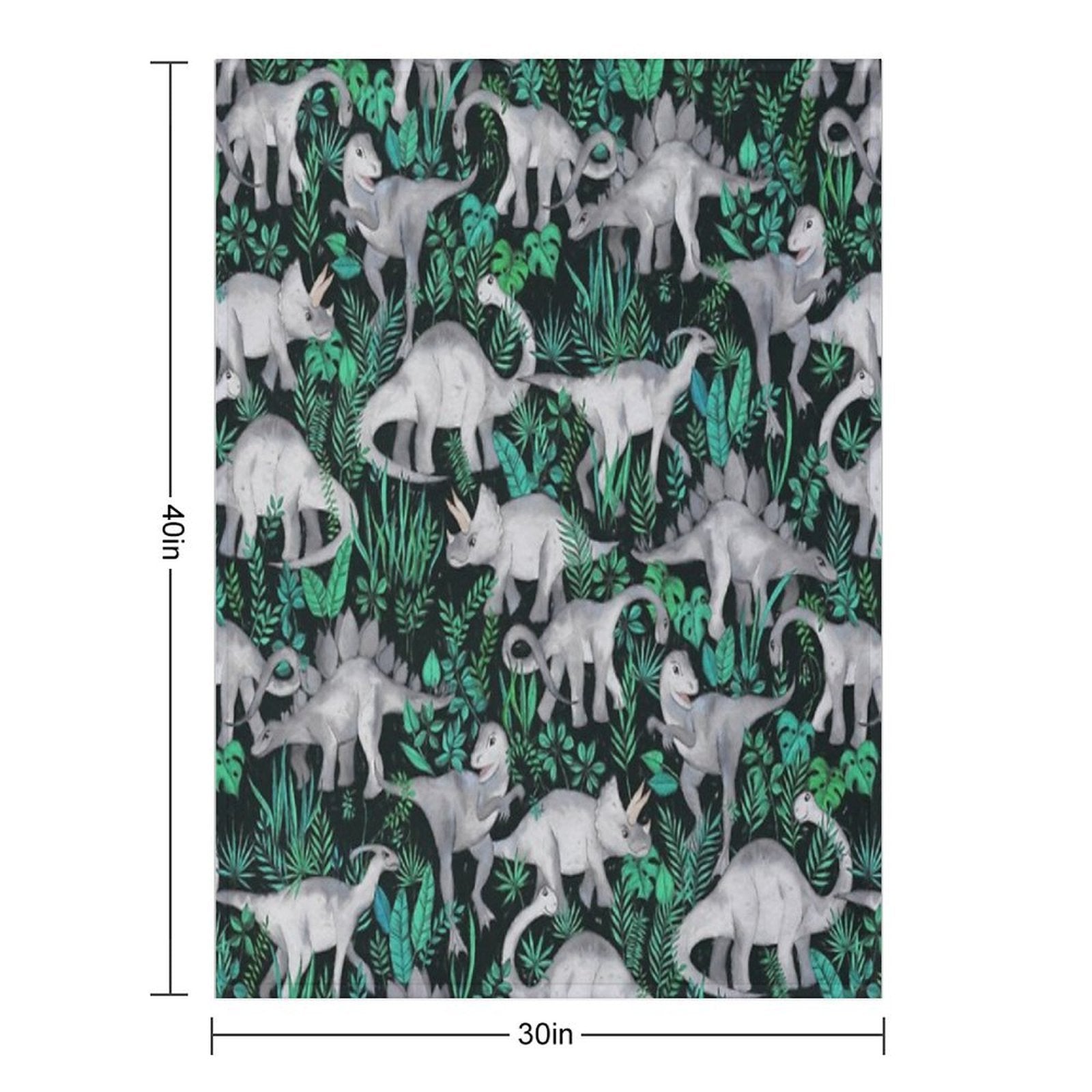 Dinosaur Jungle Sustainable Throw Blanket