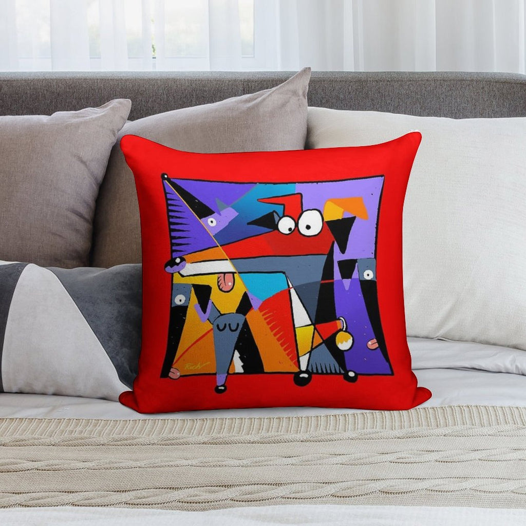 Derpism Soft Short Plush Fabric Throw Pillow