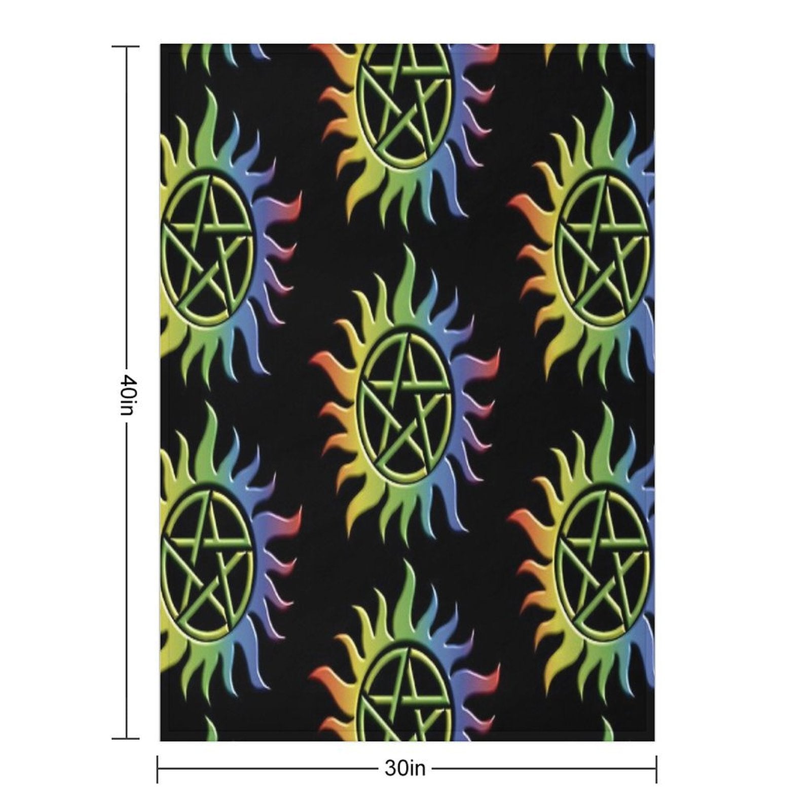 Rainbow Anti Possession Tattoo Travel-friendly Throw Blanket