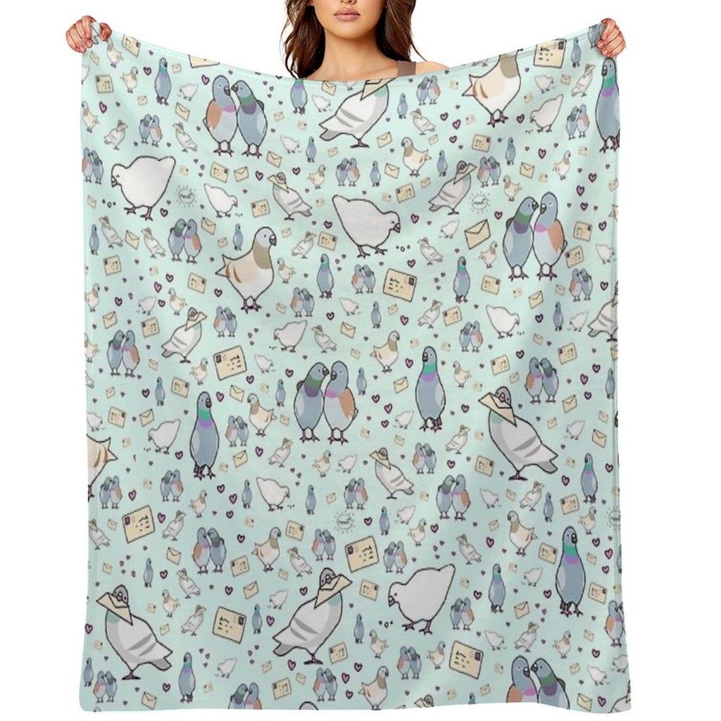 Pigeons Machine-washable Throw Blanket
