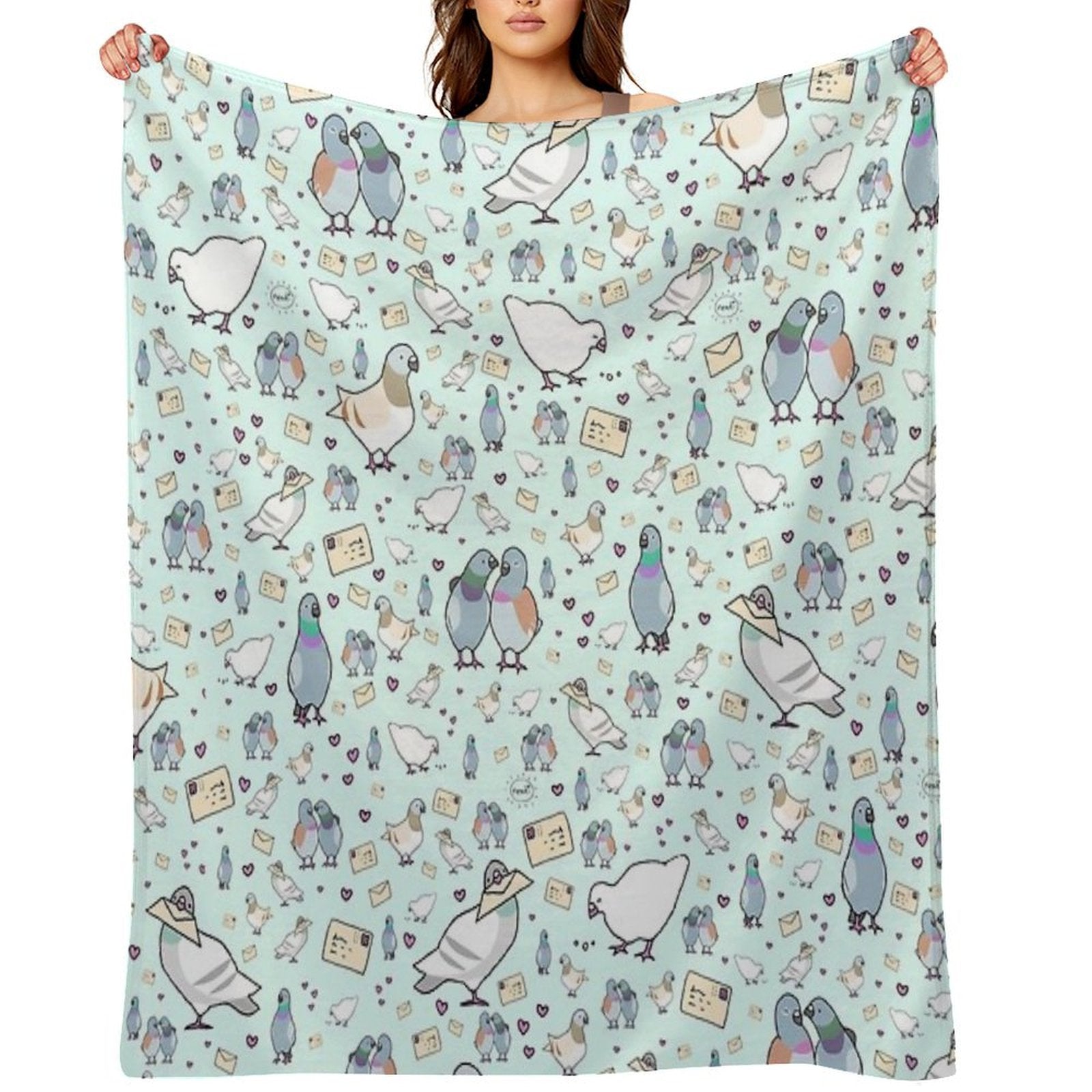 Pigeons Machine-washable Throw Blanket