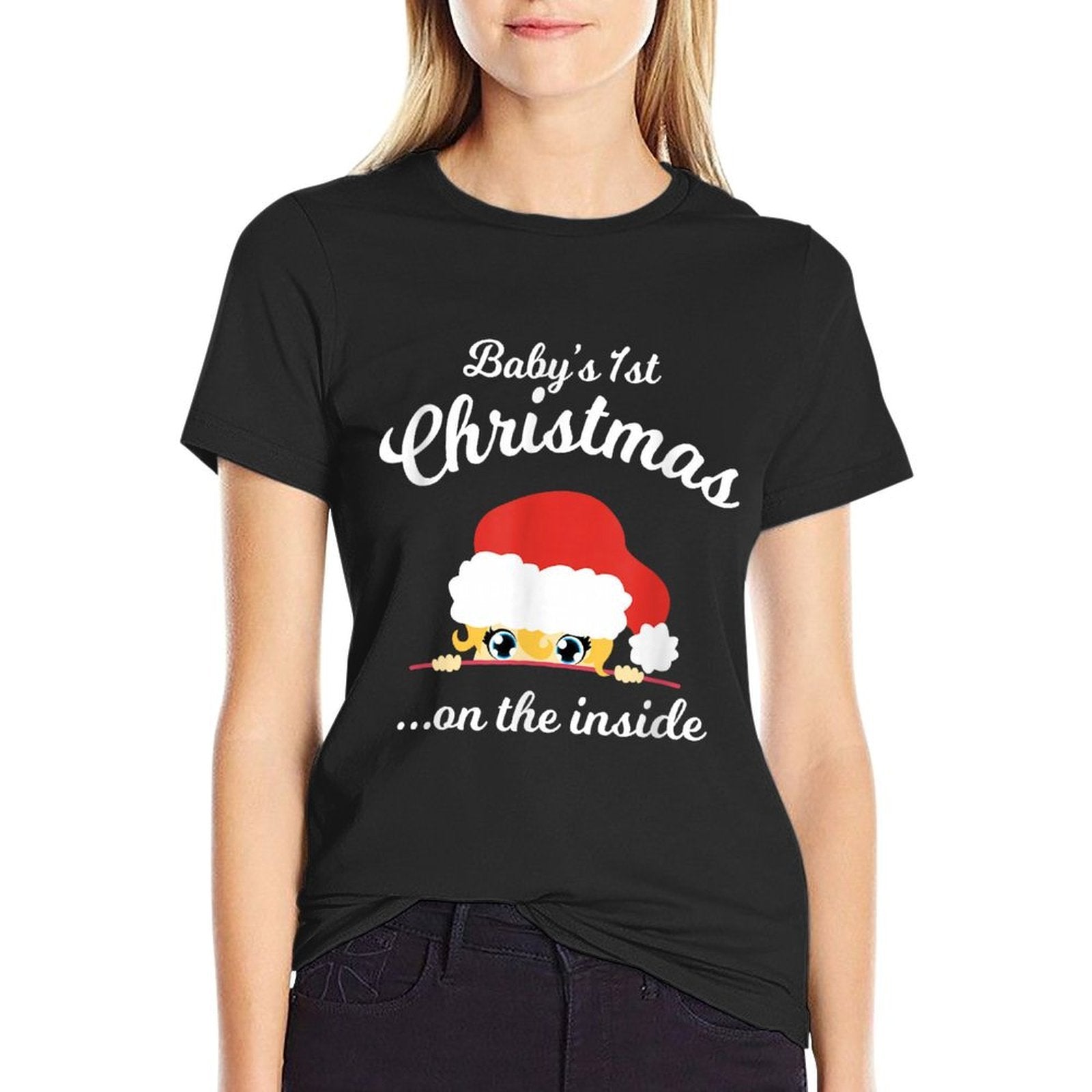 Babys First Chritsmas On The Inside Apparel  Eco-friendly Material T-Shirt