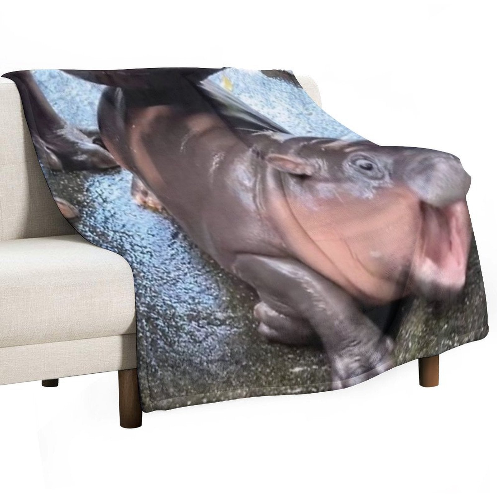 Moo Deng - Drama Powers Versatility Throw Blanket
