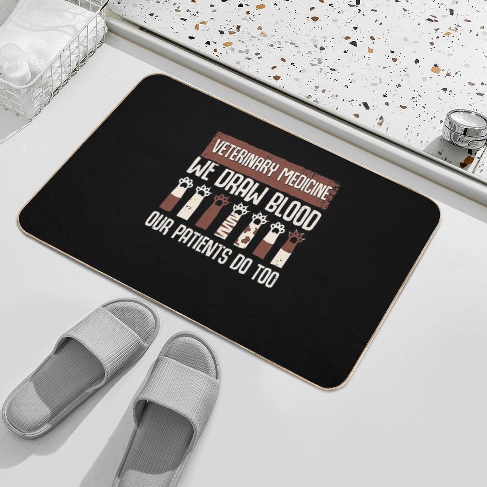 Funny Vet Tech Technician Veterinarian Gift  Dirt-Trapping Bath Mat