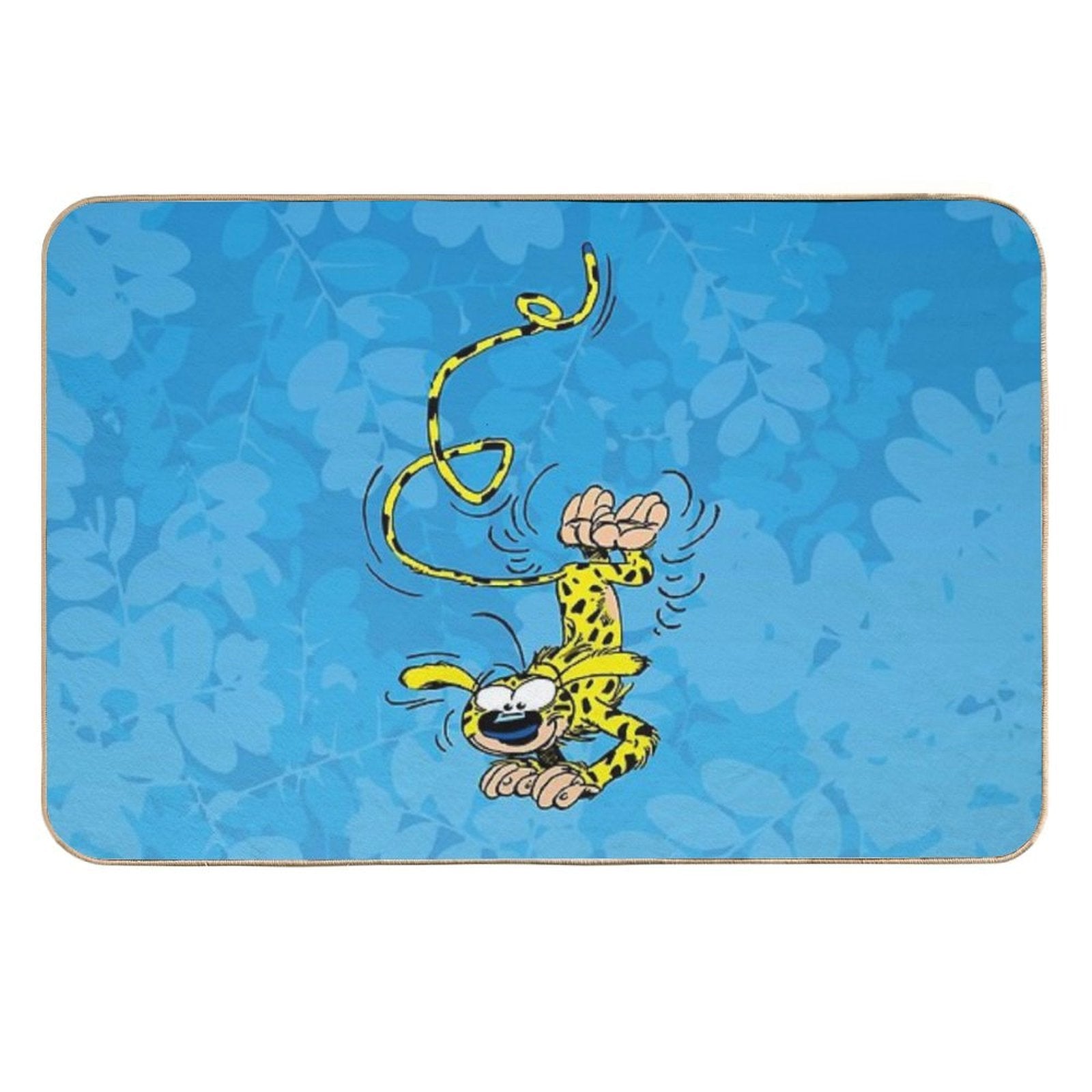 Marsupilami Handstand  Light Blue Design  Fade-Resistant Bath Mat
